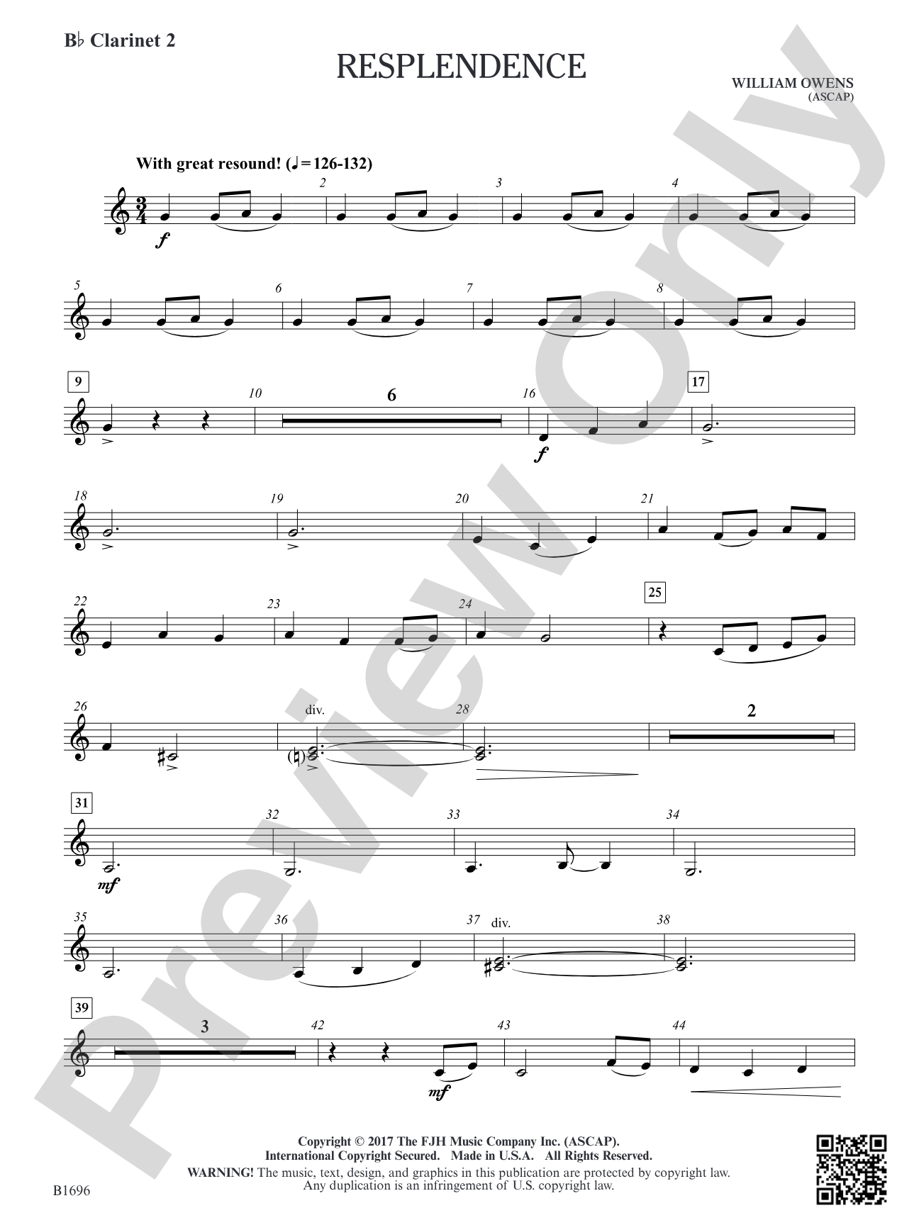 Resplendence: B-flat Clarinet 2