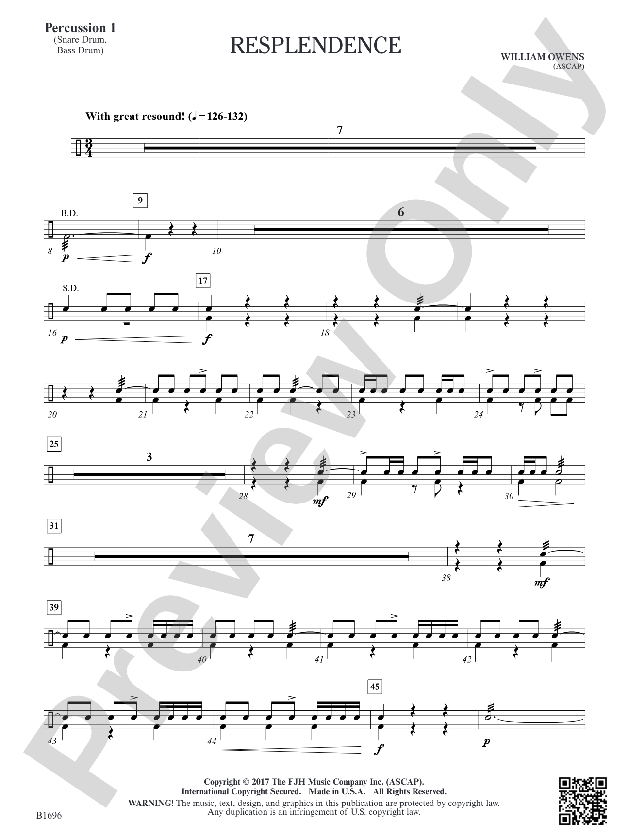 Resplendence: Percussion 1