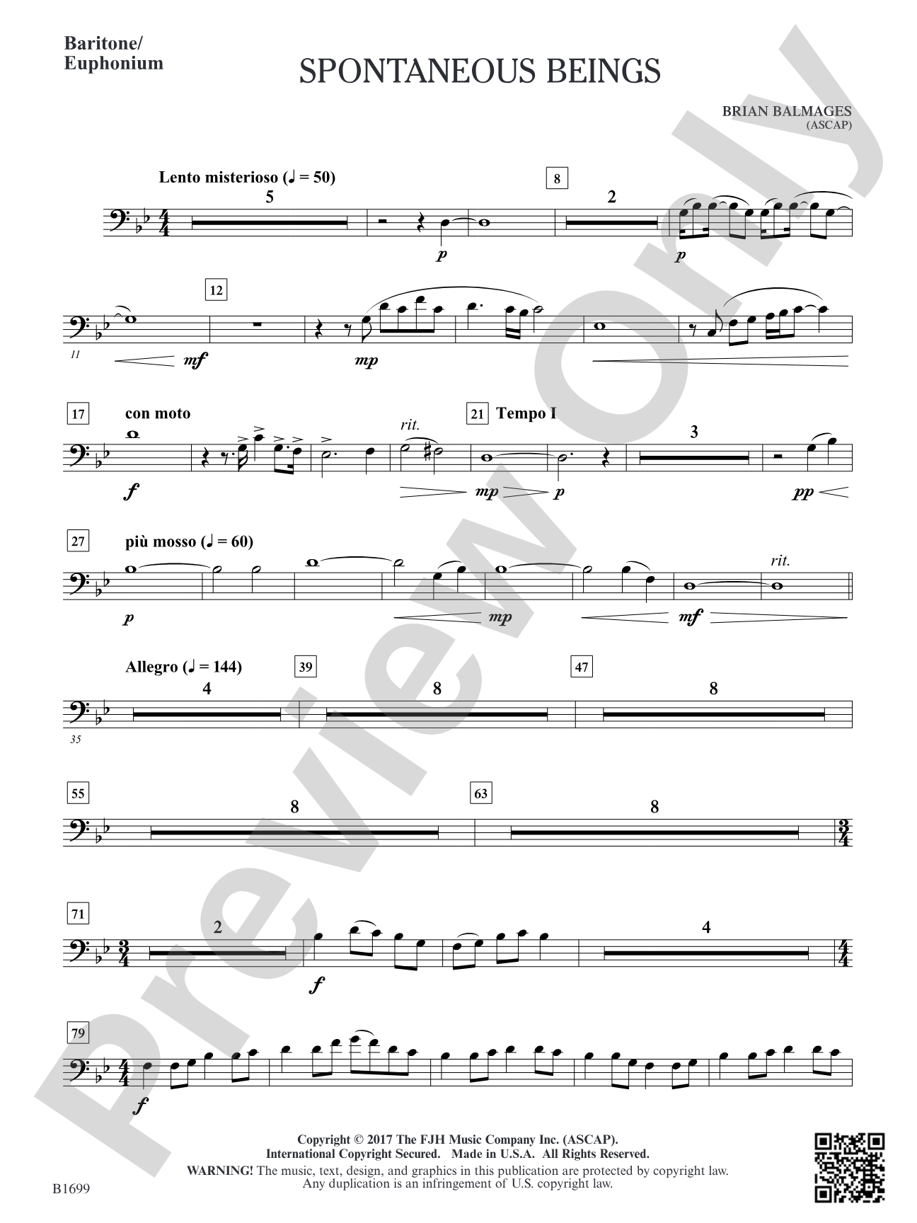 Spontaneous Beings: Baritone / Euphonium