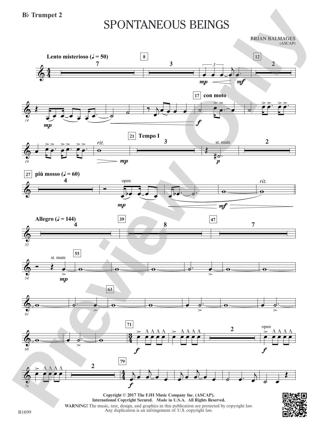 Spontaneous Beings: B-flat Trumpet 2