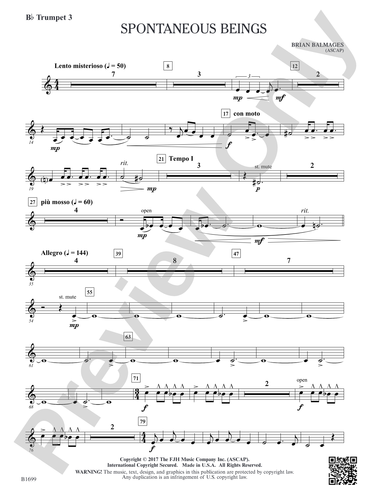 Spontaneous Beings: B-flat Trumpet 3