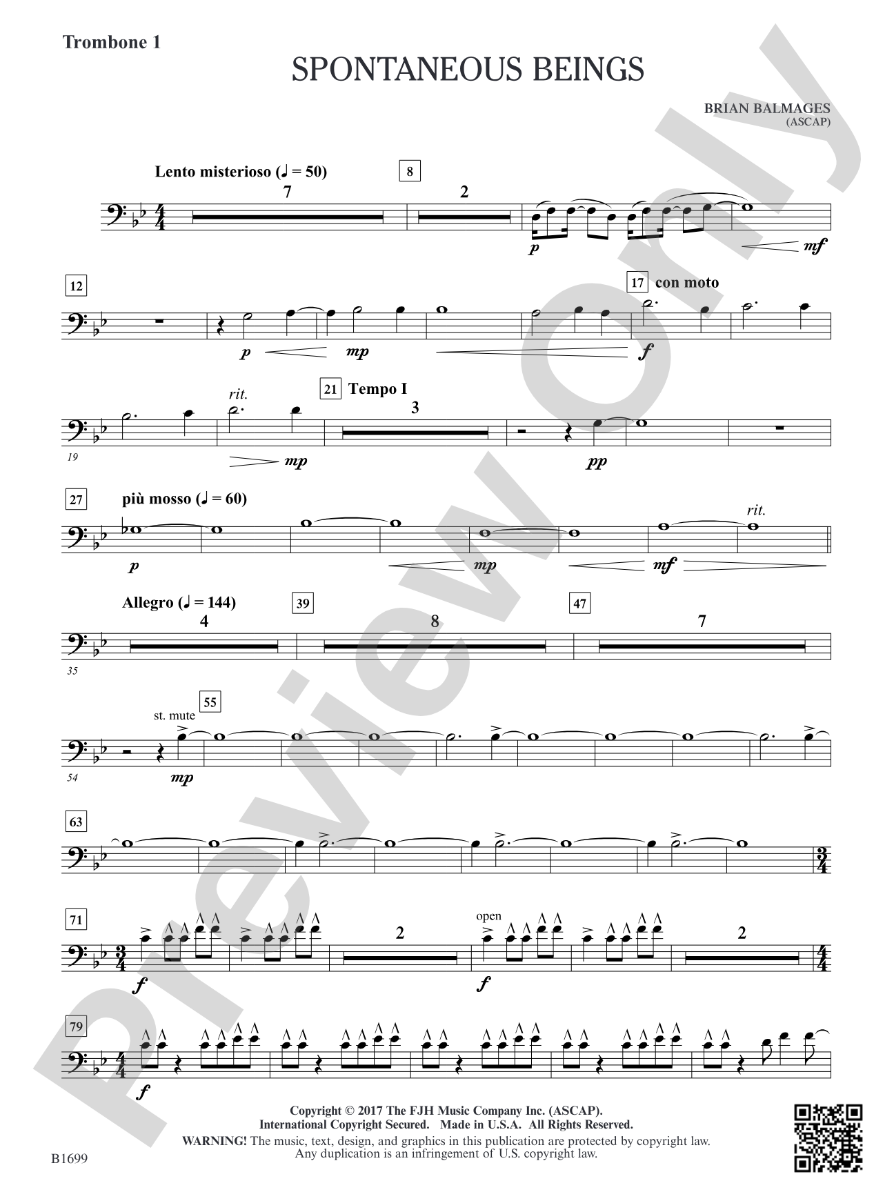 Spontaneous Beings: Trombone 1