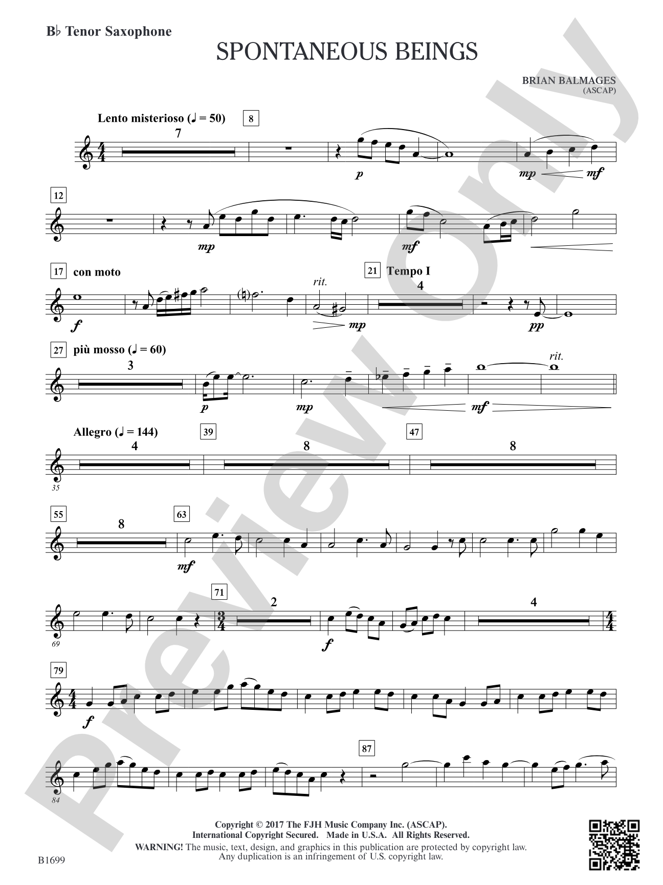 Spontaneous Beings: B-flat Tenor Saxophone