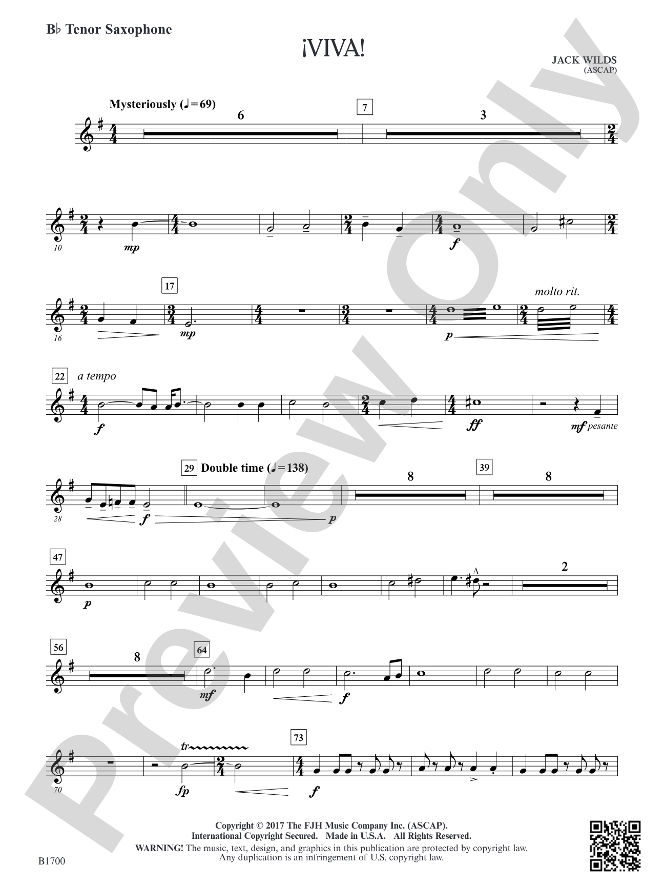 Viva!: B-flat Tenor Saxophone