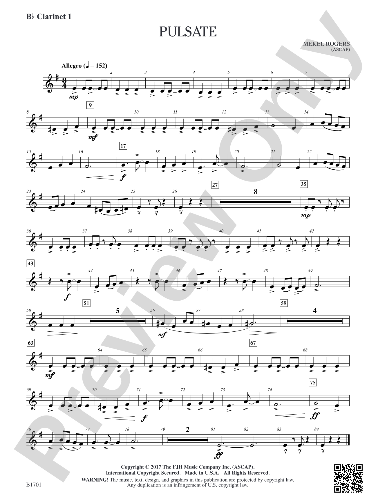 Pulsate: B-flat Clarinet 1