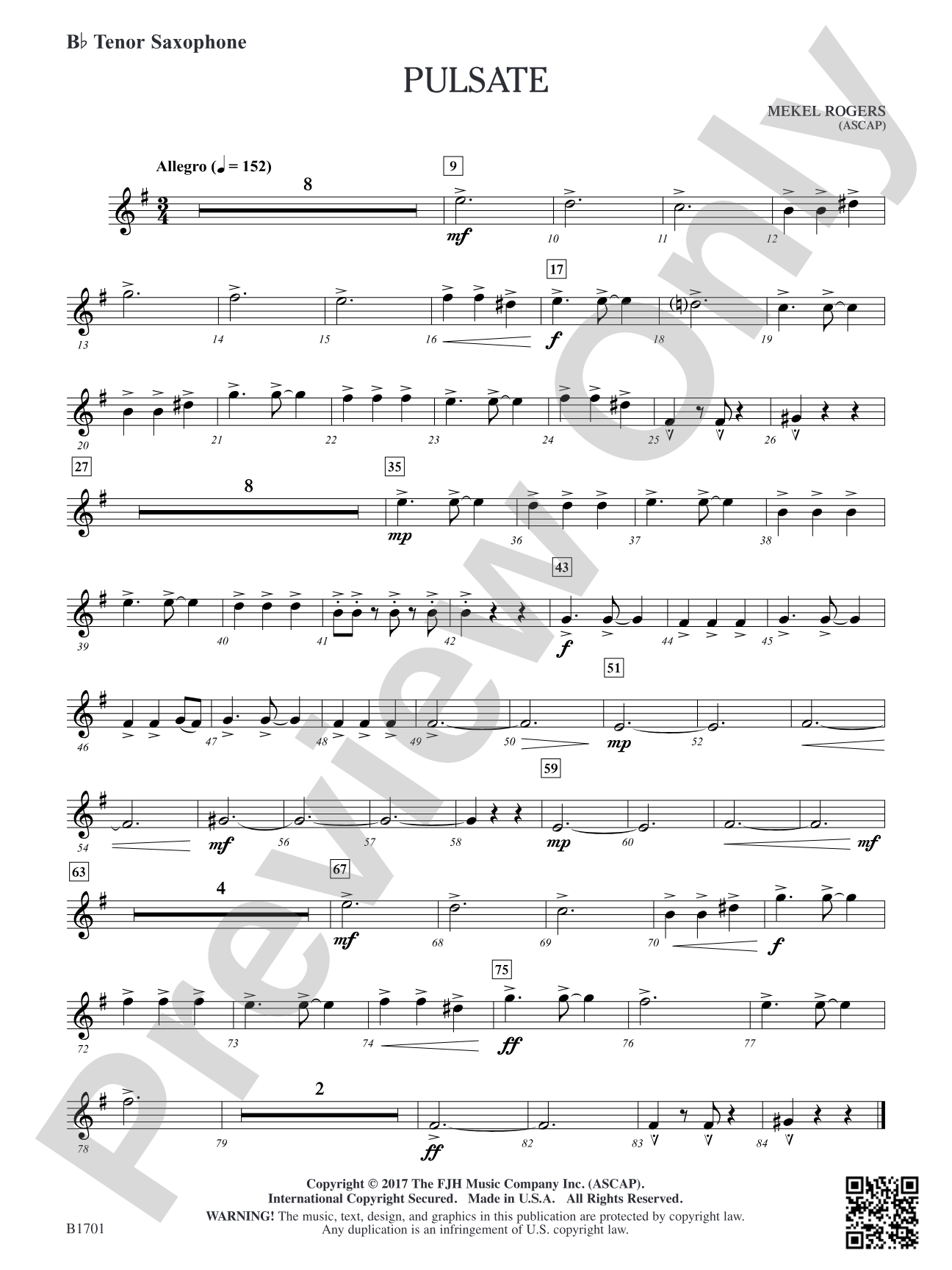 Pulsate: B-flat Tenor Saxophone