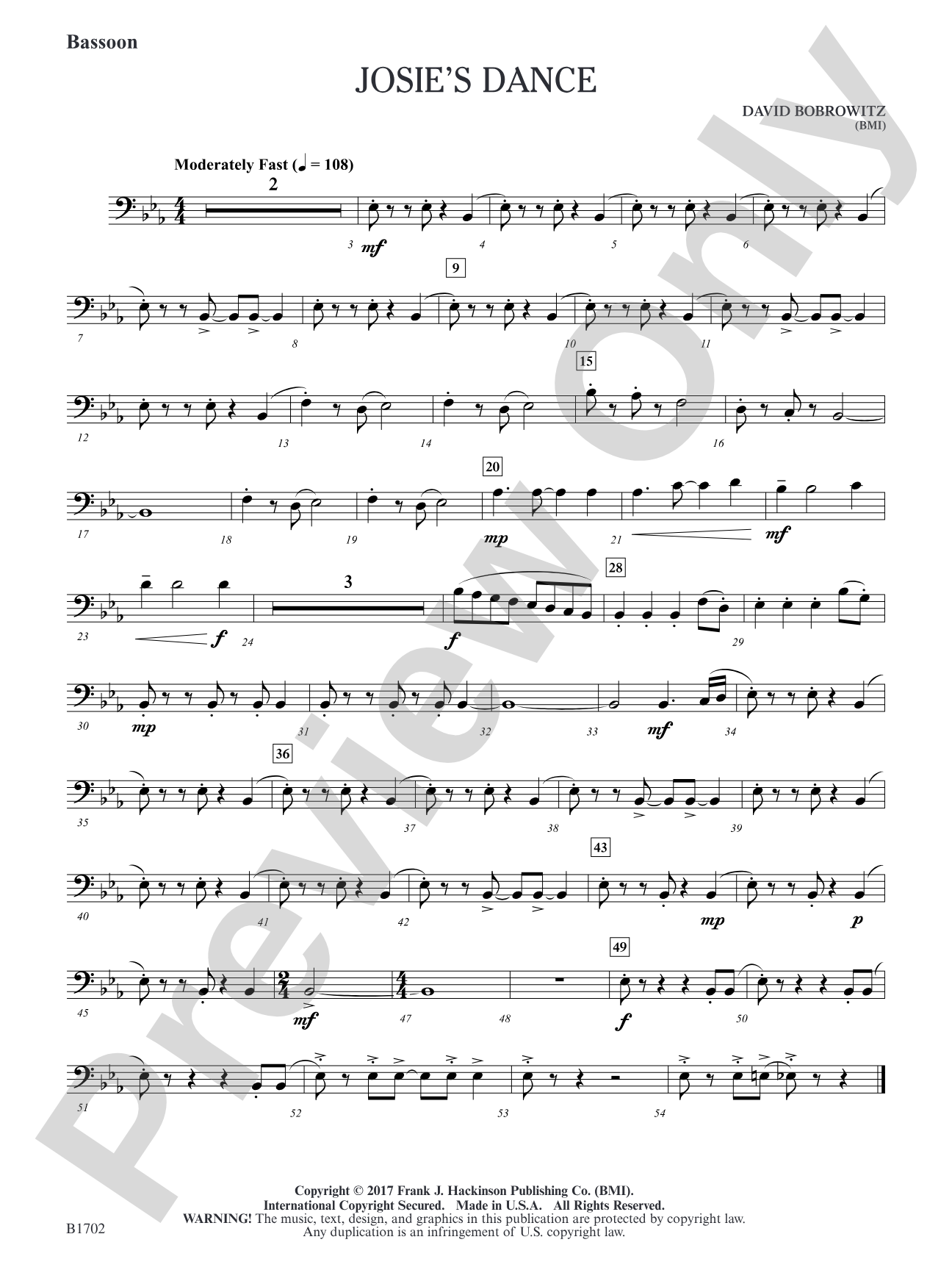 Josie's Dance: Bassoon