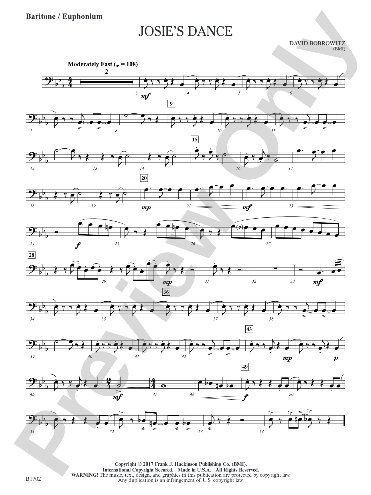 Josie's Dance: Baritone / Euphonium