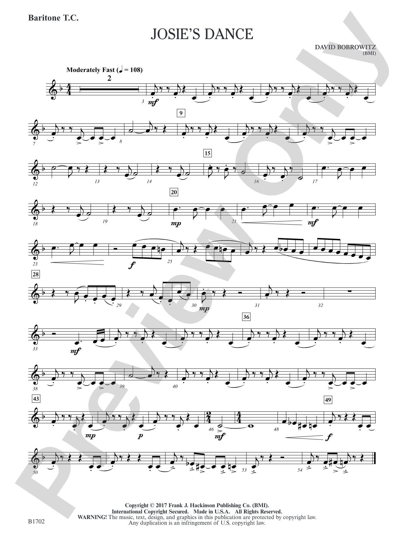 Josie's Dance: Baritone T.C.