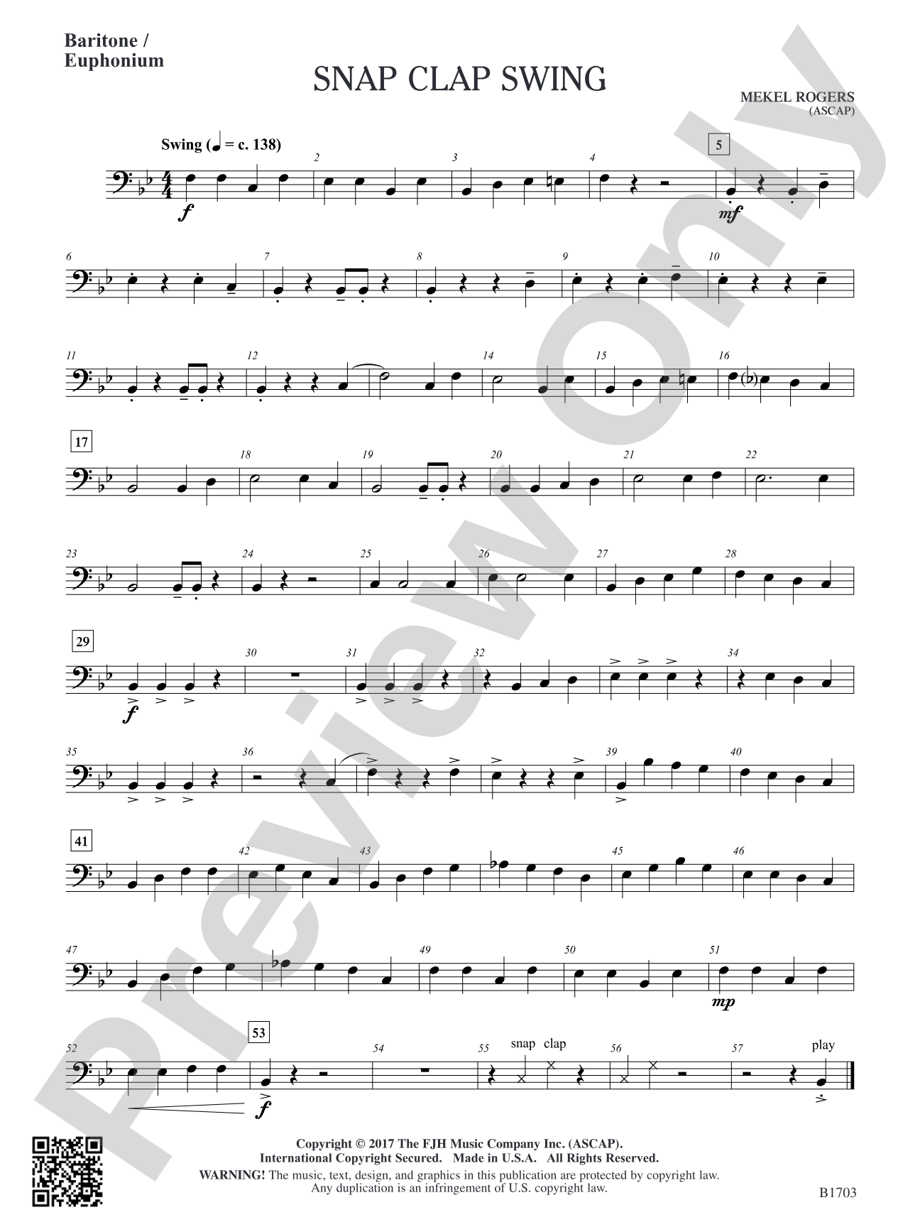 Snap Clap Swing: Baritone / Euphonium