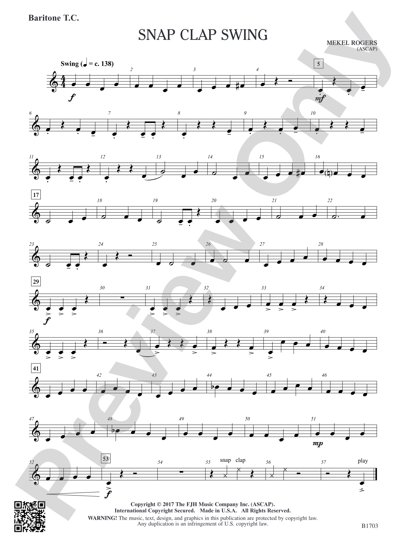 Snap Clap Swing: Baritone T.C.