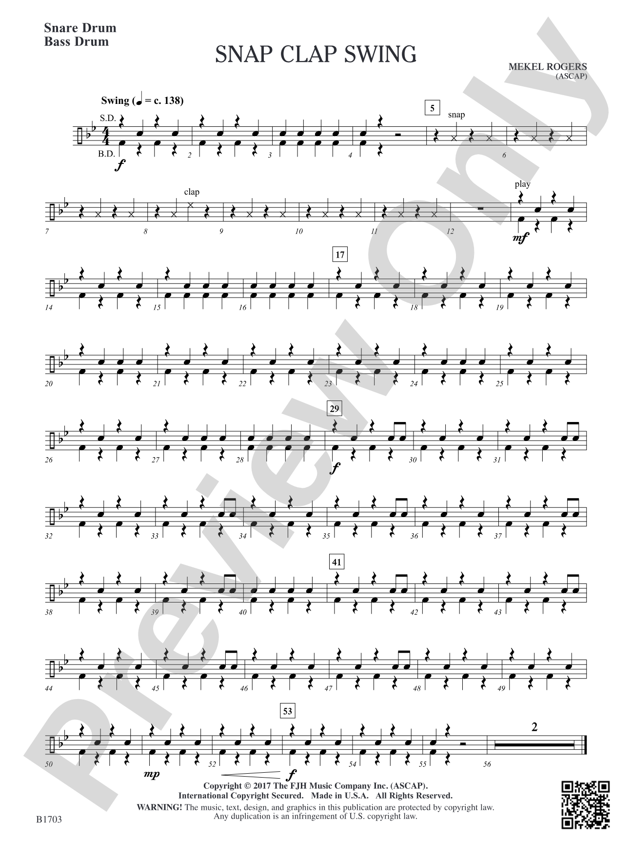 Snap Clap Swing: Snare Drum / Bass Drum