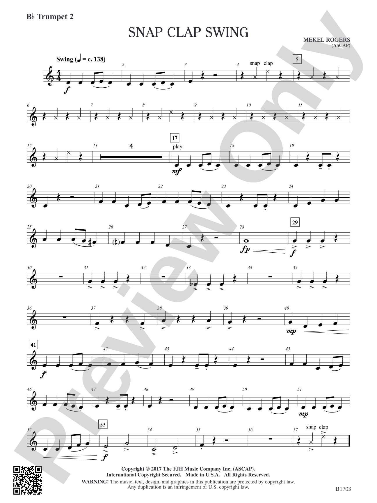 Snap Clap Swing: B-flat Trumpet 2