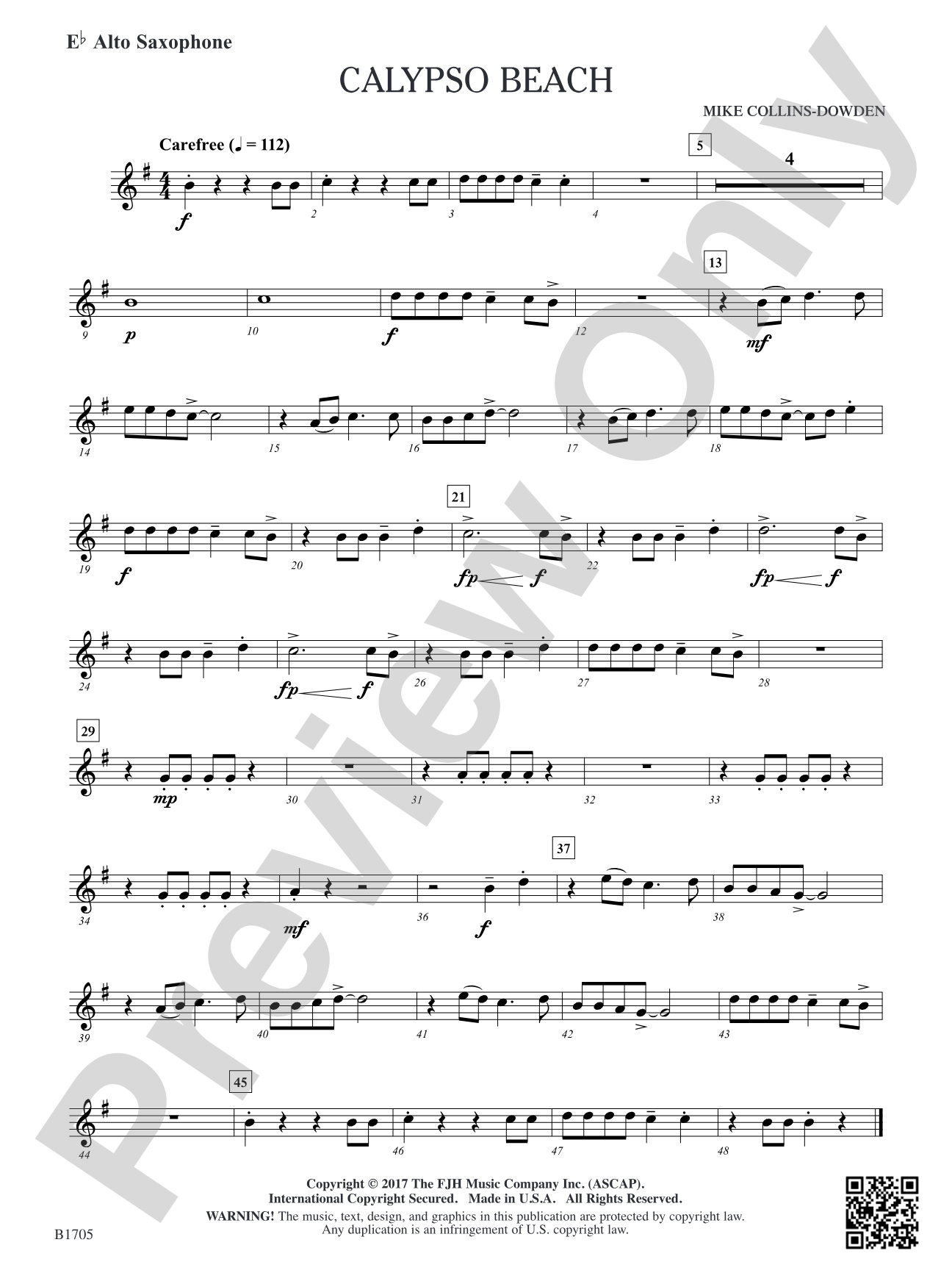 Calypso Beach: E-flat Alto Saxophone