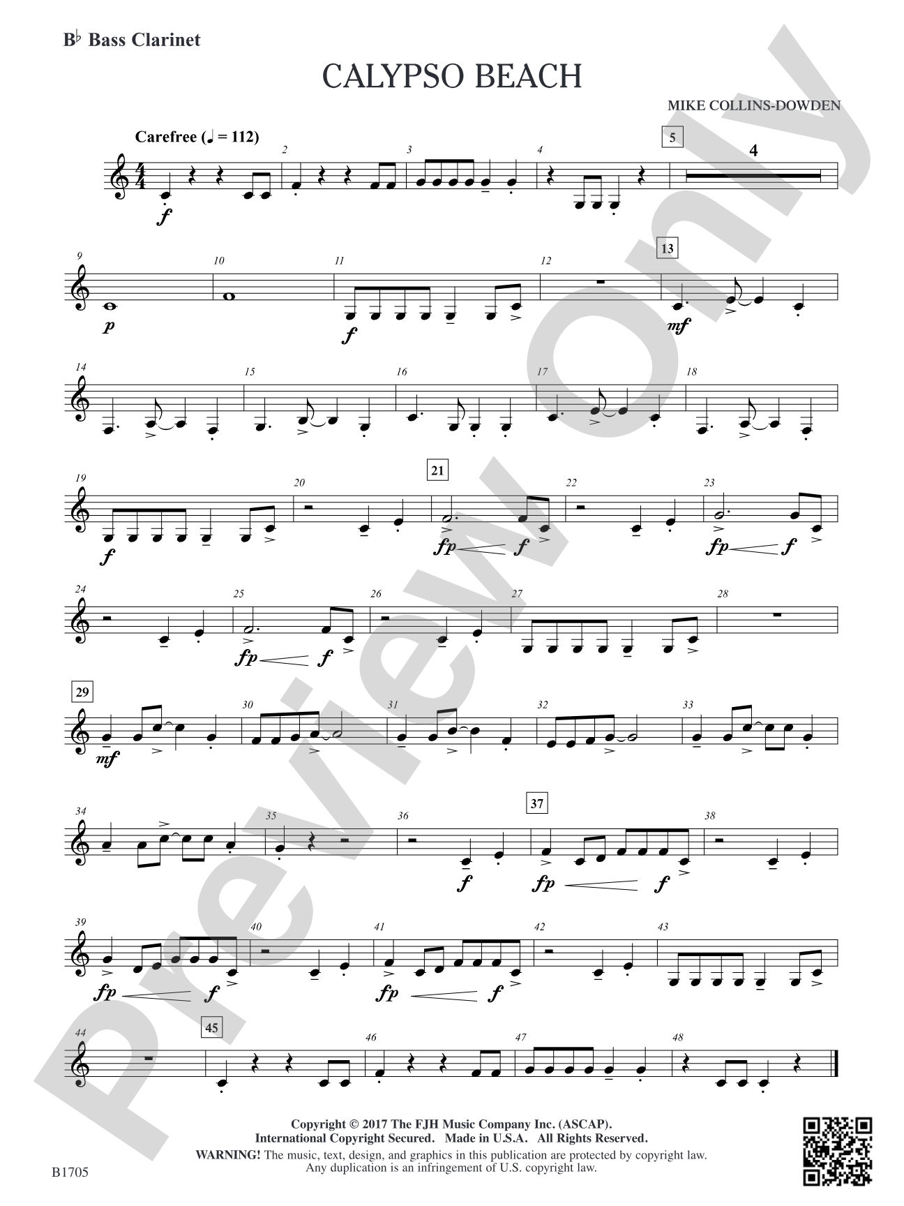 Calypso Beach: B-flat Bass Clarinet