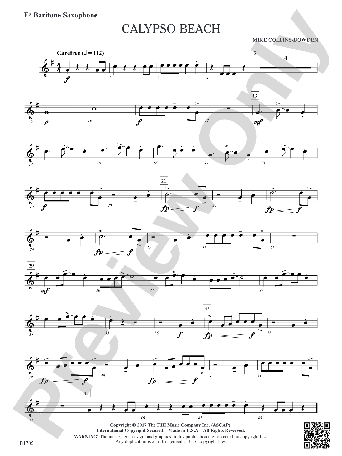 Calypso Beach: E-flat Baritone Saxophone