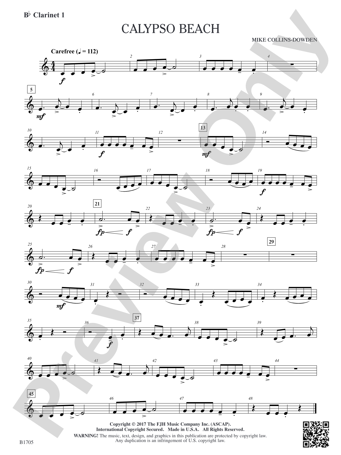 Calypso Beach: B-flat Clarinet 1