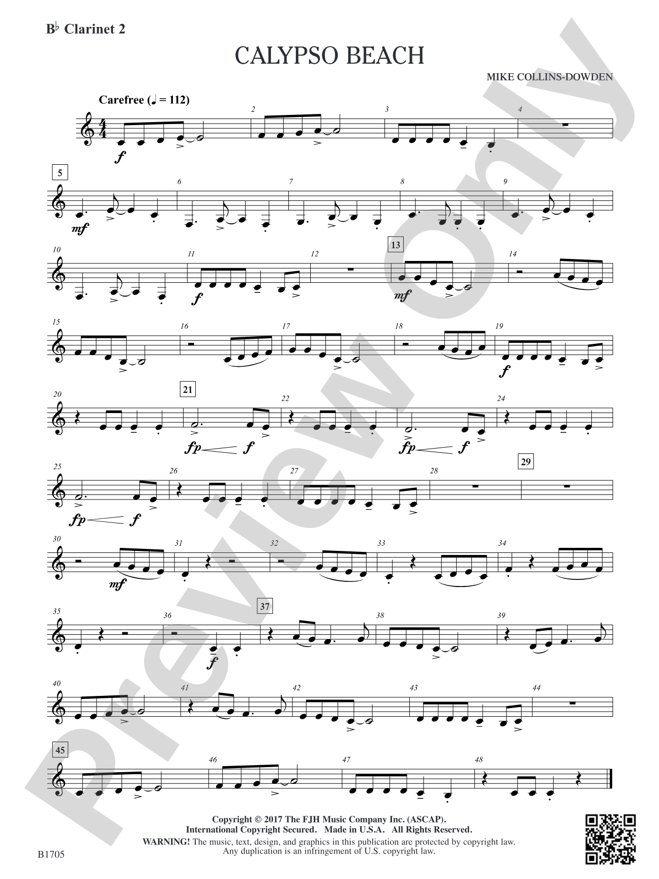 Calypso Beach: B-flat Clarinet 2