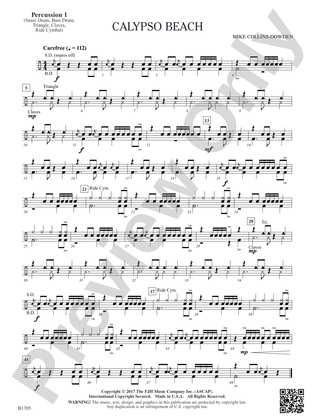 Calypso Beach: Percussion 1
