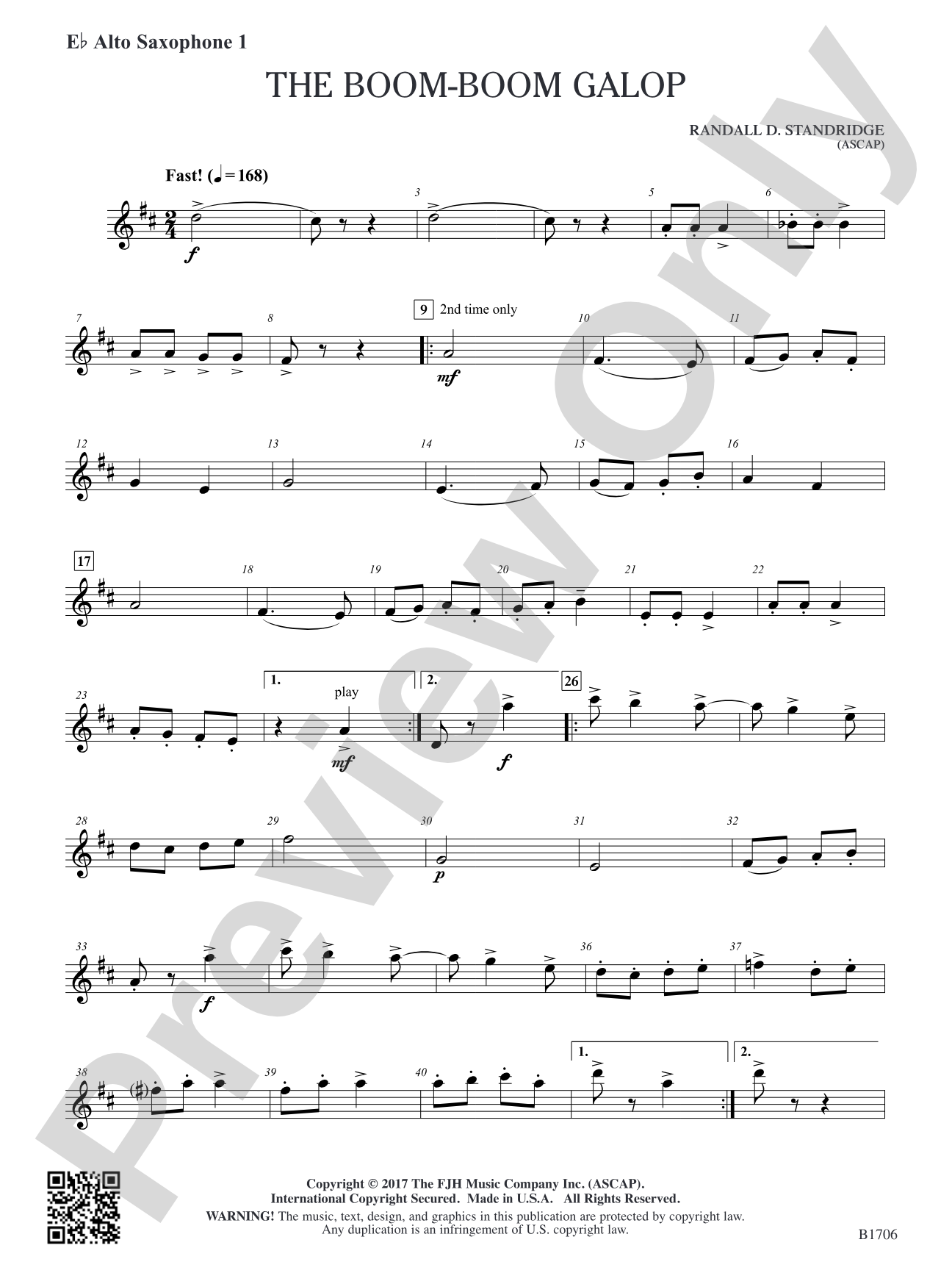 The Boom-Boom Galop: E-flat Alto Saxophone 1