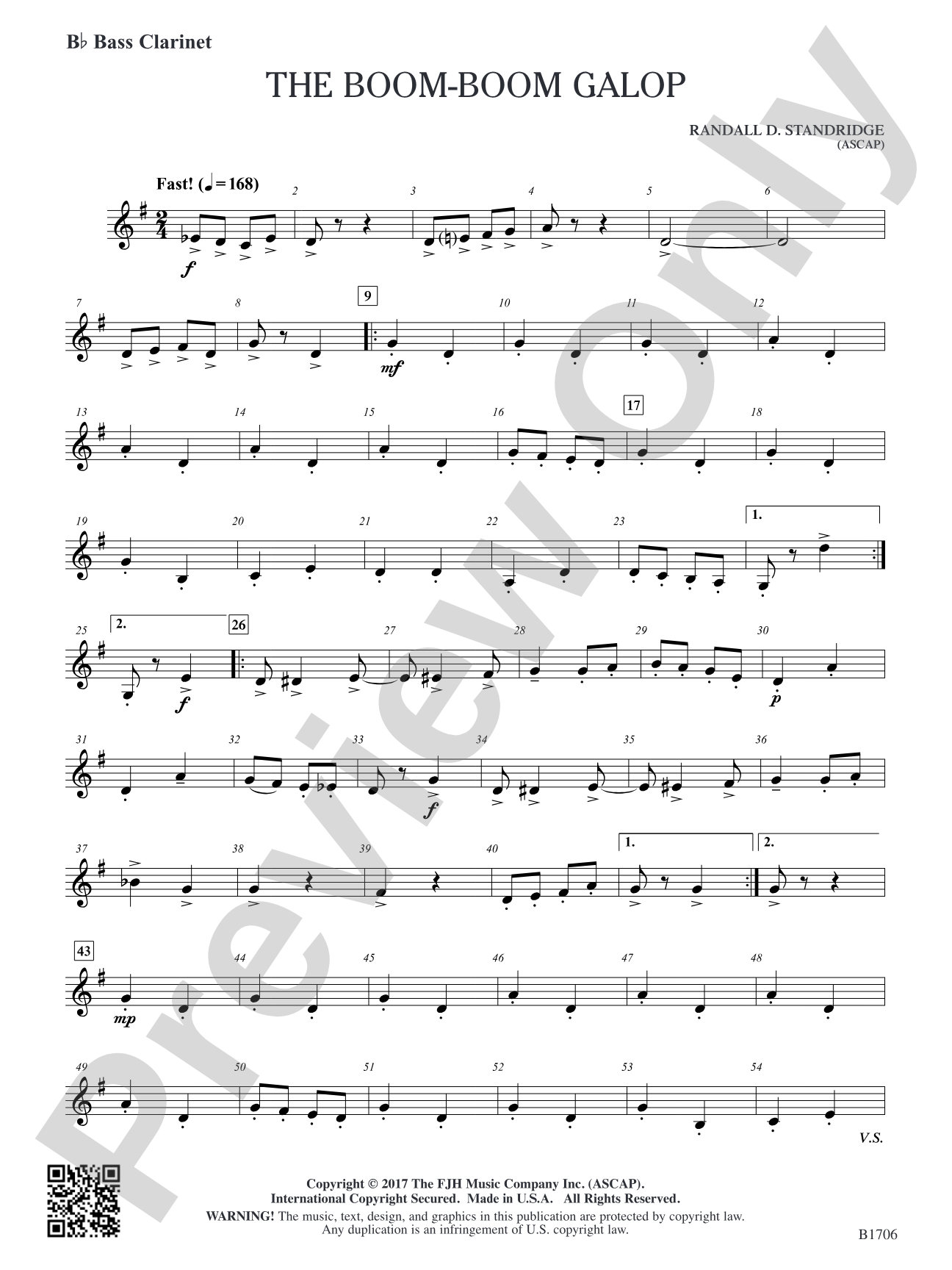 The Boom-Boom Galop: B-flat Bass Clarinet