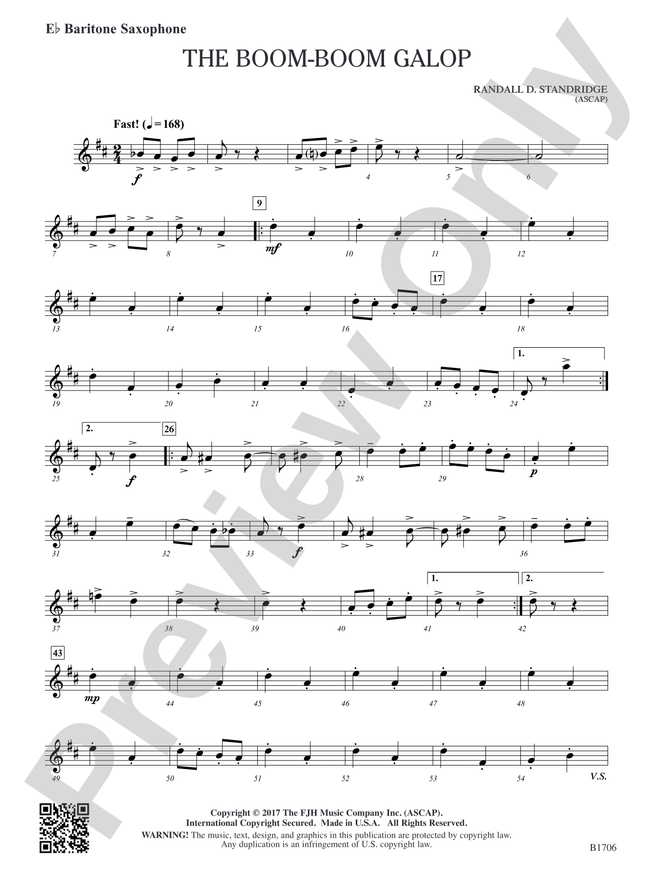 The Boom-Boom Galop: E-flat Baritone Saxophone