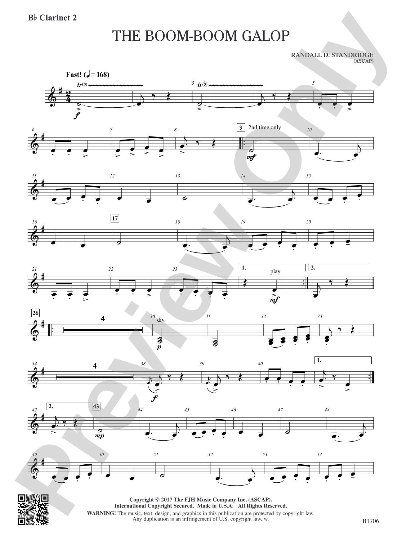 The Boom-Boom Galop: B-flat Clarinet 2