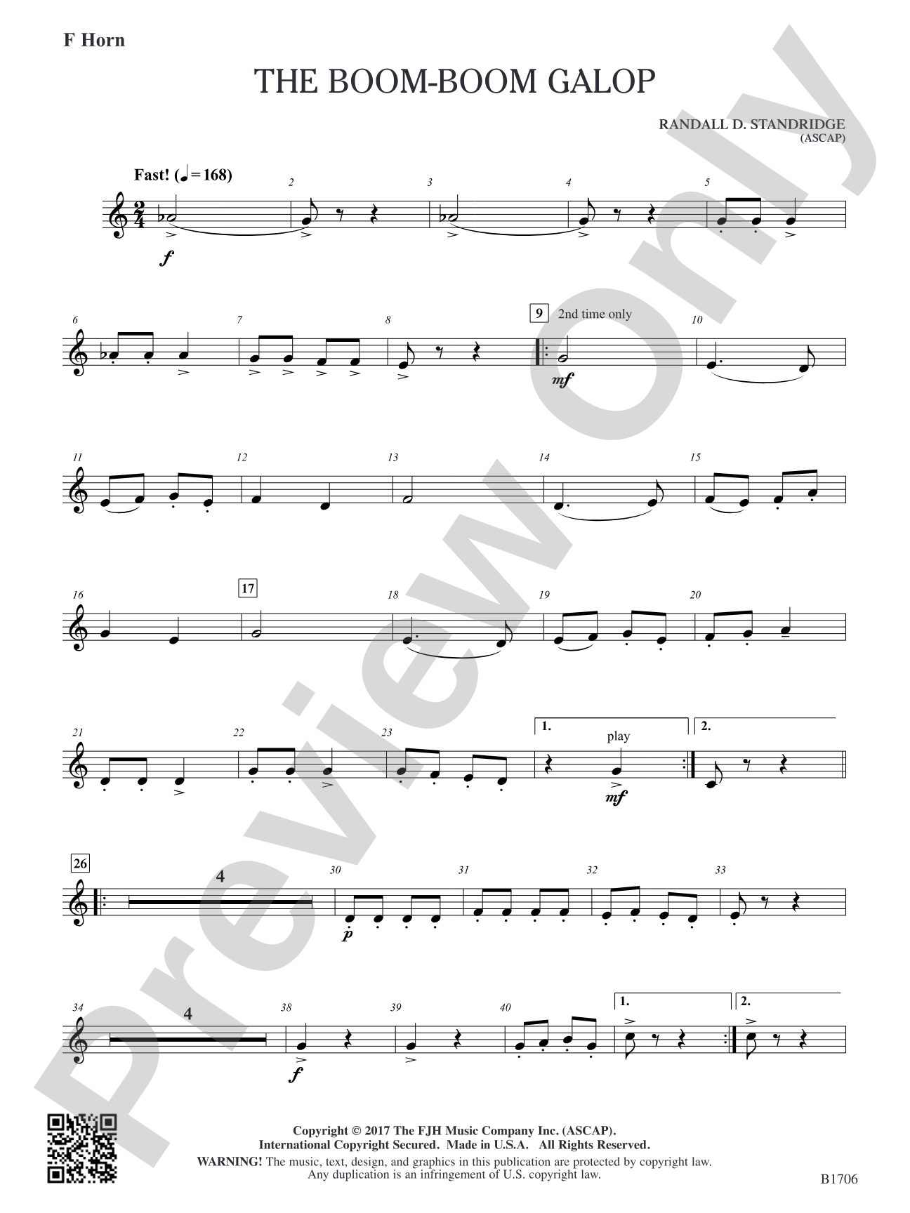 The Boom-Boom Galop: F Horn