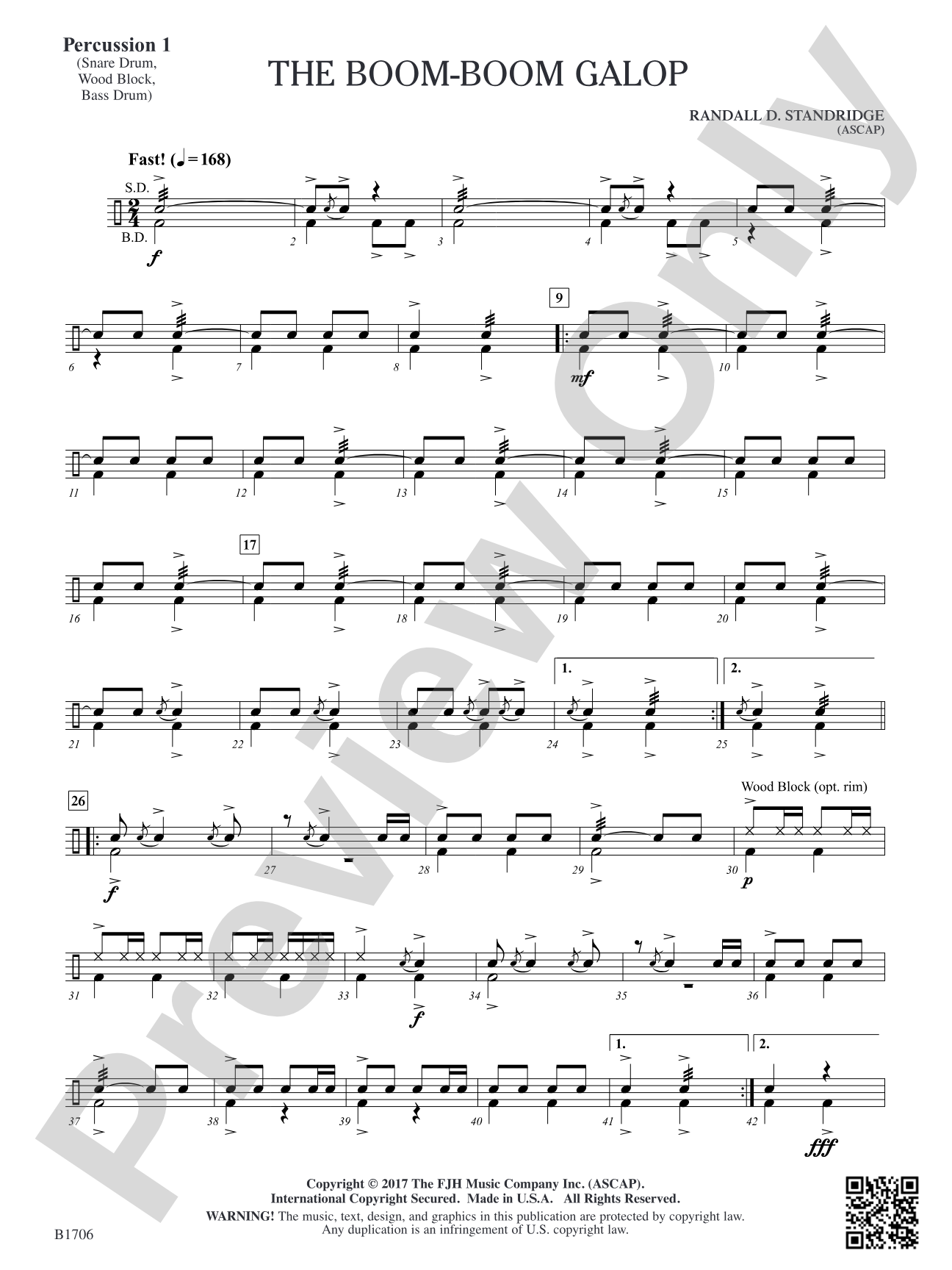 The Boom-Boom Galop: Percussion 1