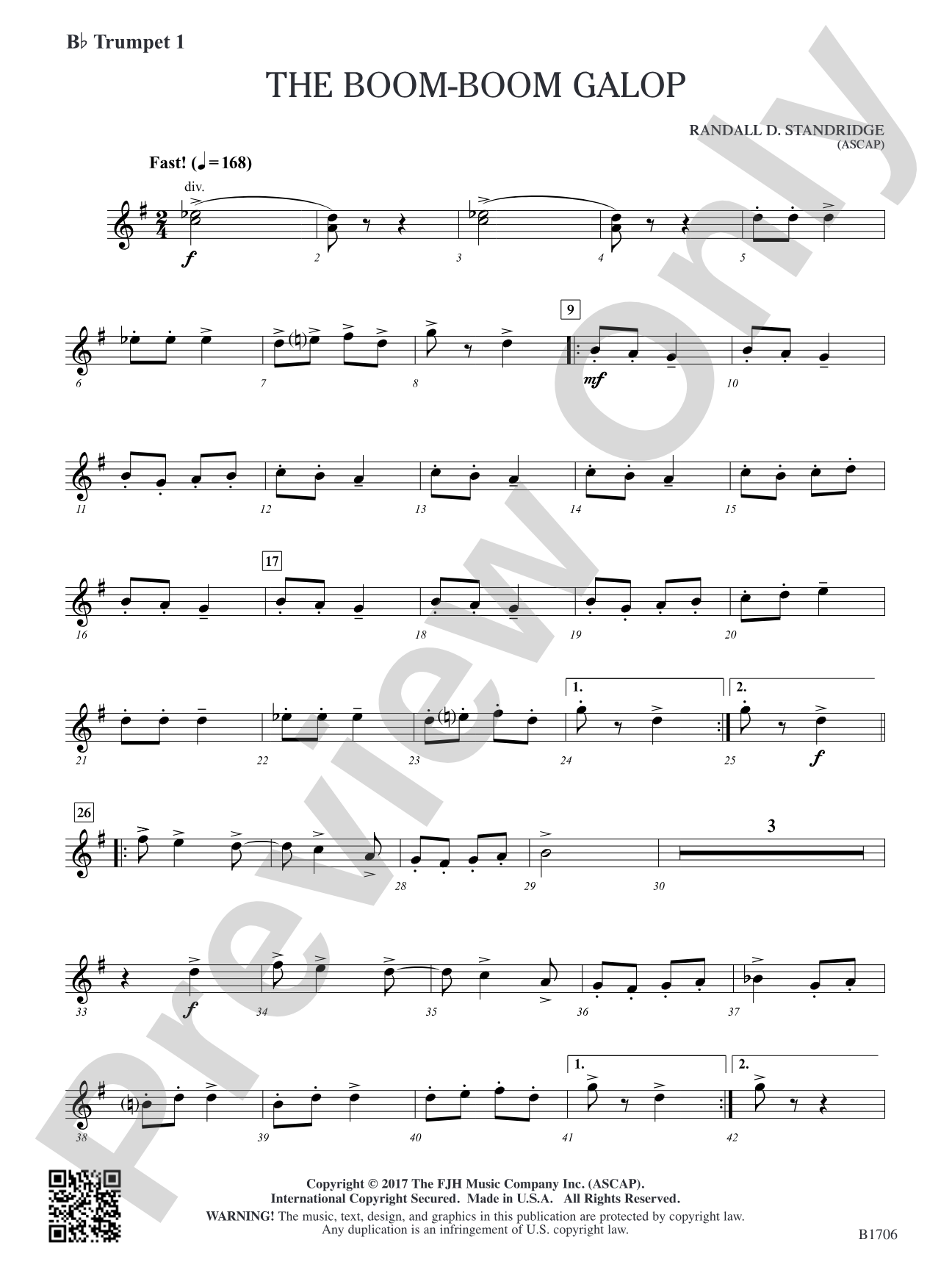 The Boom-Boom Galop: B-flat Trumpet 1