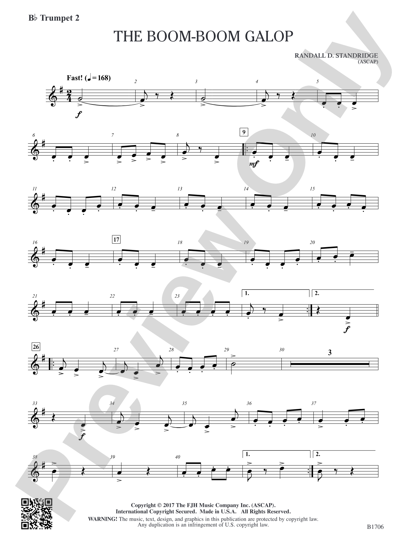 The Boom-Boom Galop: B-flat Trumpet 2
