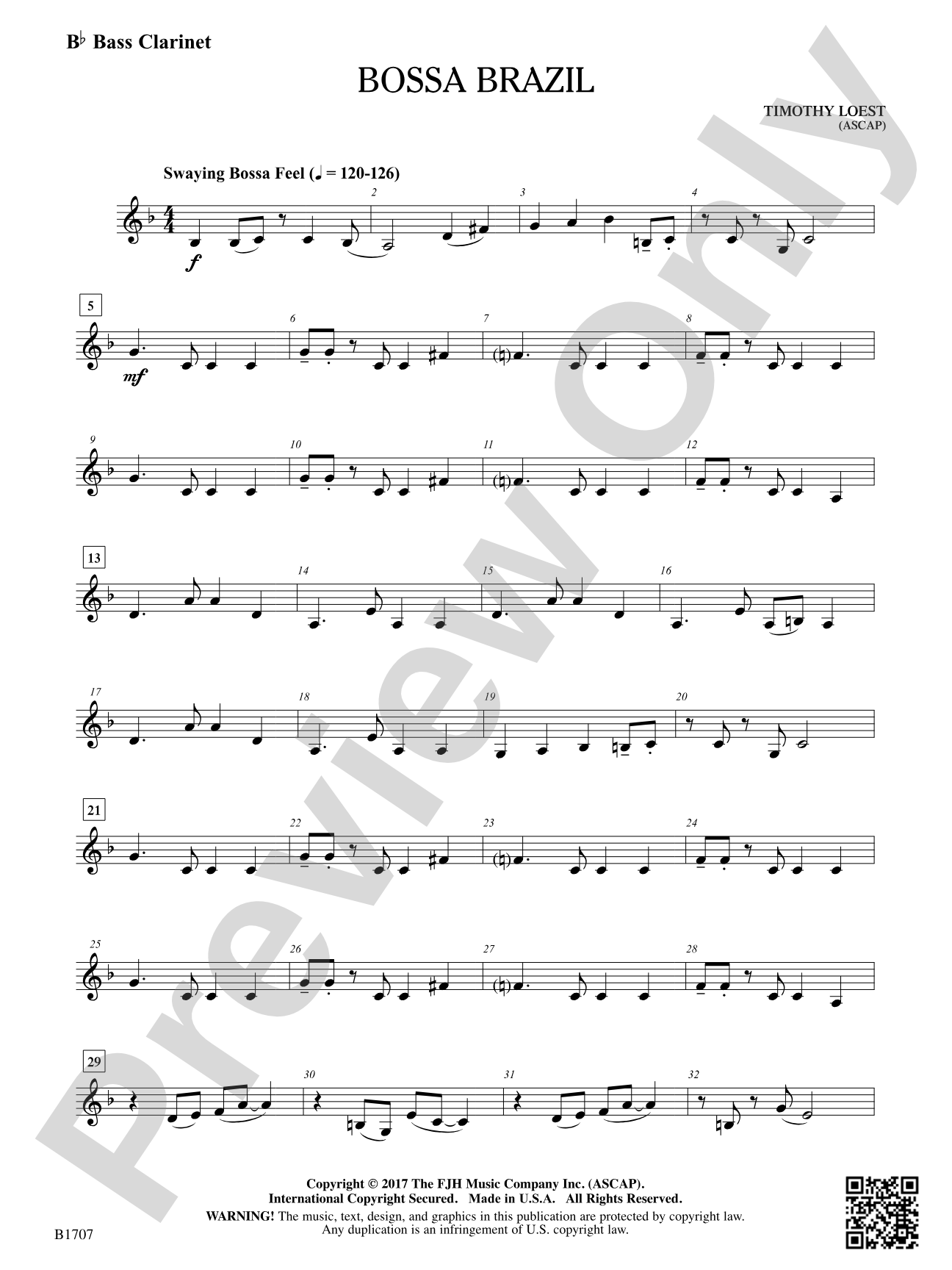 Bossa Brazil: B-flat Bass Clarinet