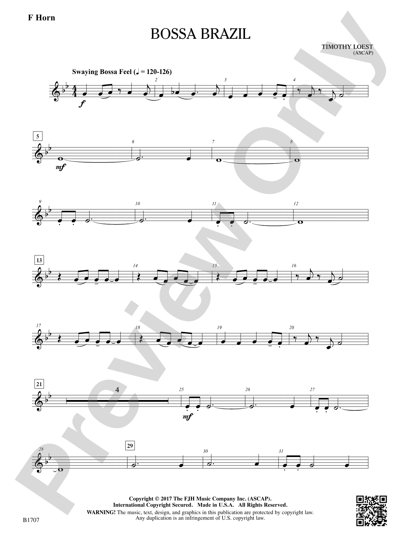 Bossa Brazil: F Horn