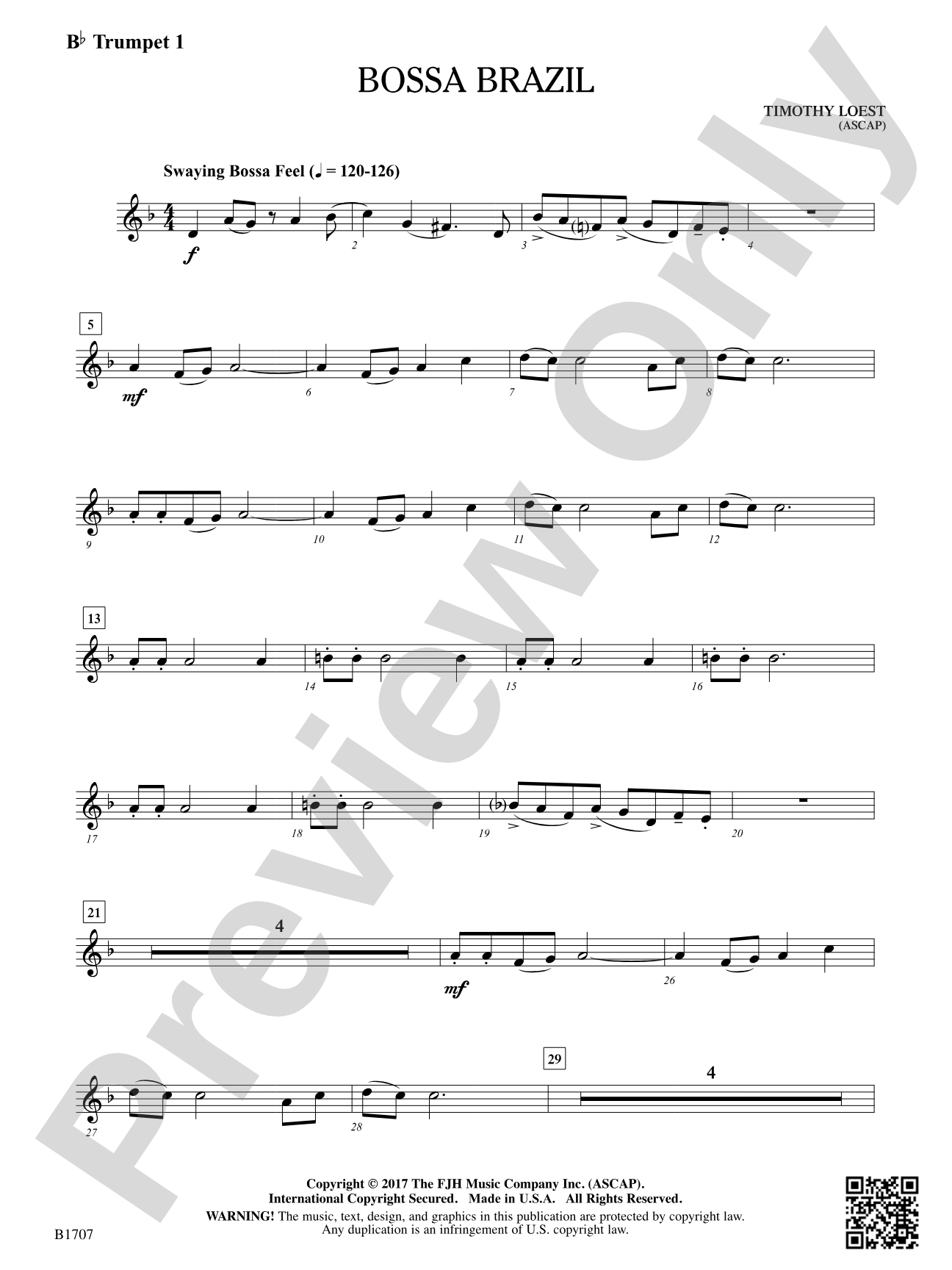 Bossa Brazil: B-flat Trumpet 1