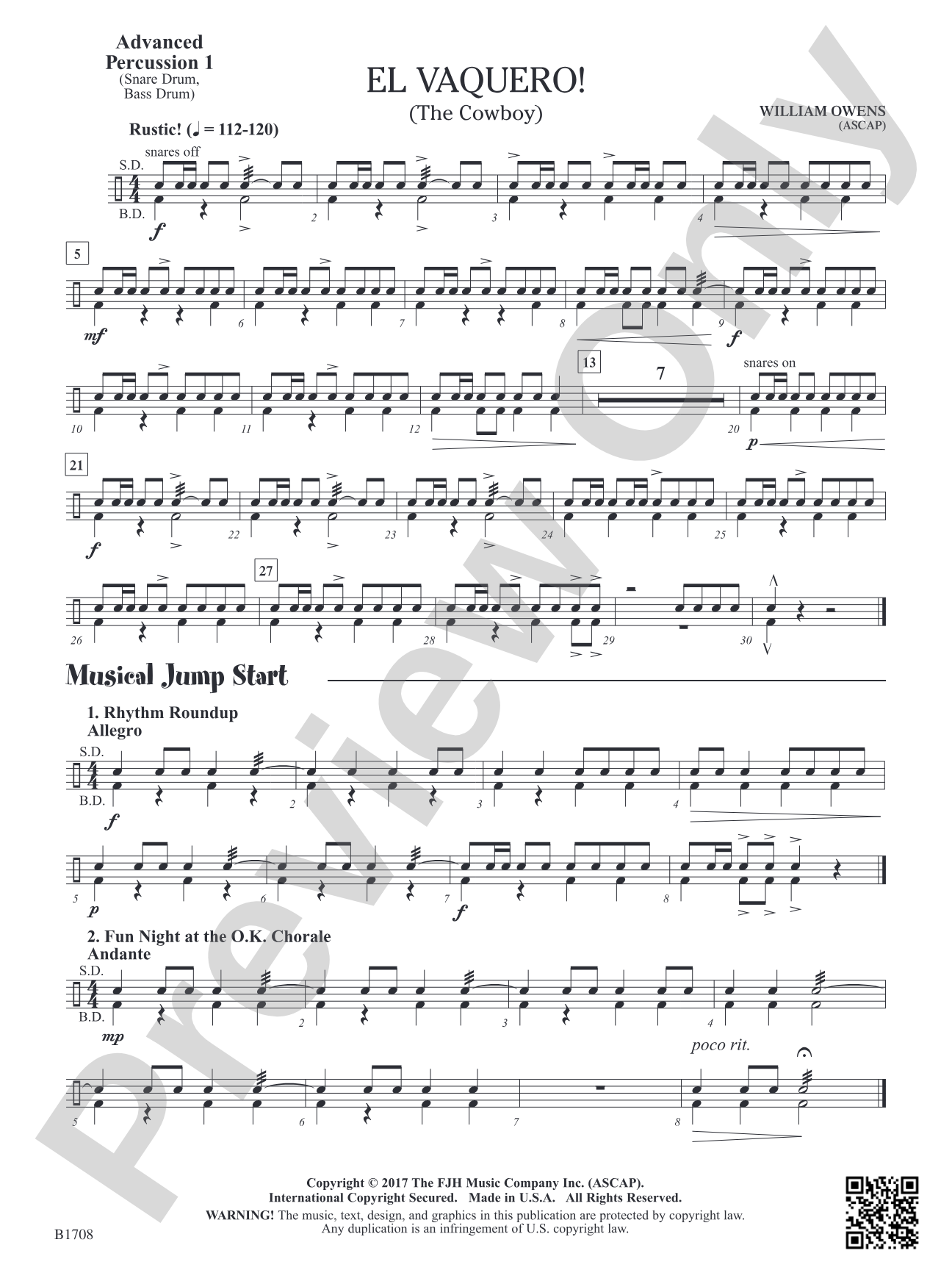 El Vaquero!: Advanced Percussion 1