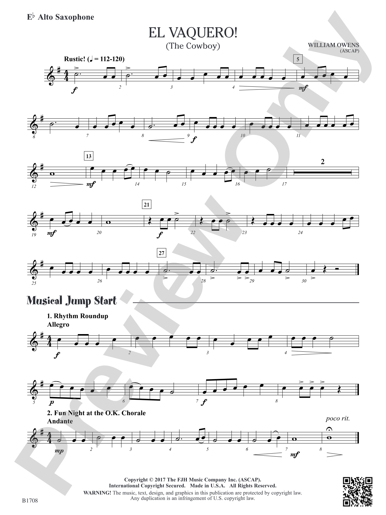 El Vaquero!: E-flat Alto Saxophone