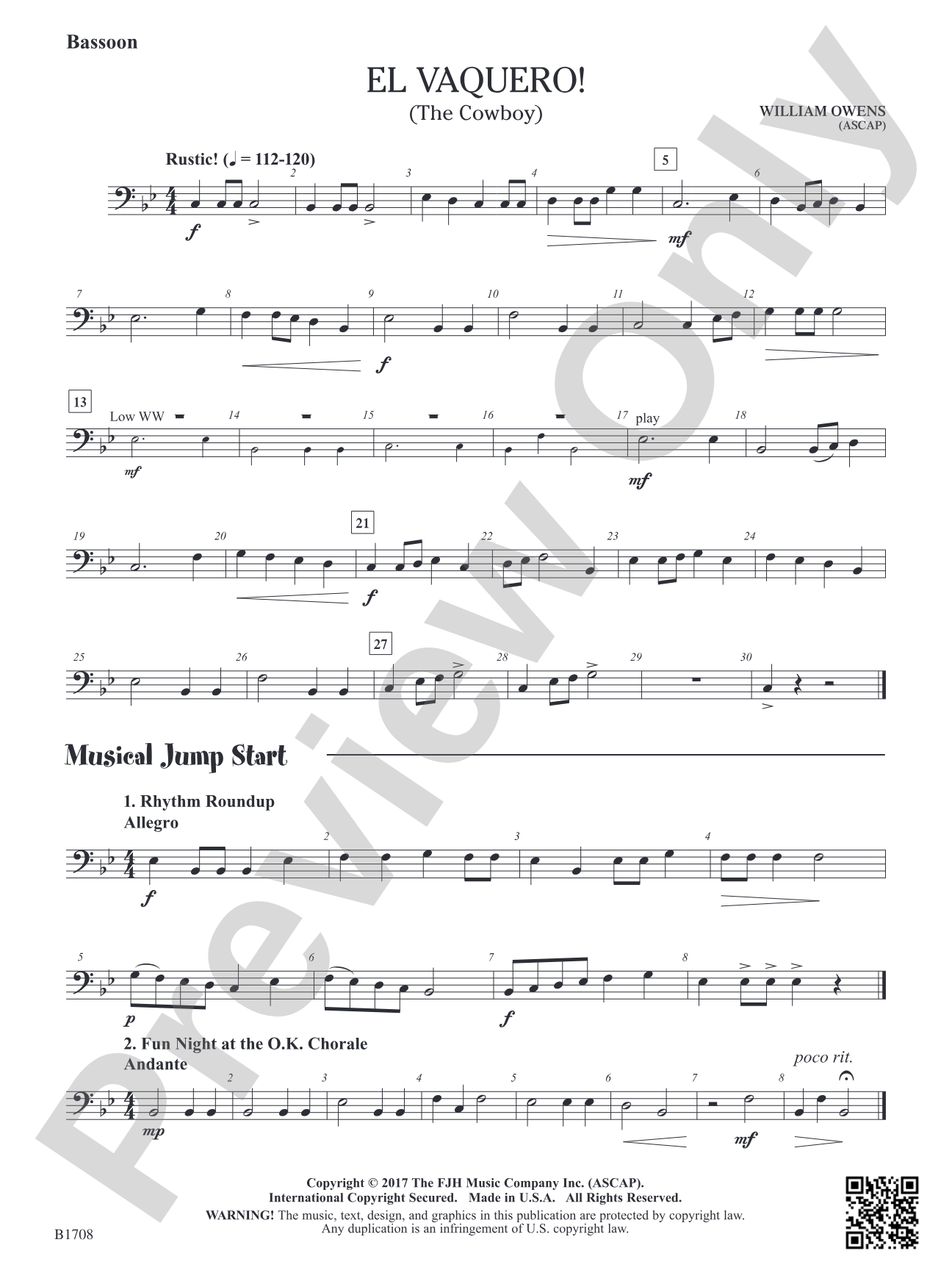 El Vaquero!: Bassoon