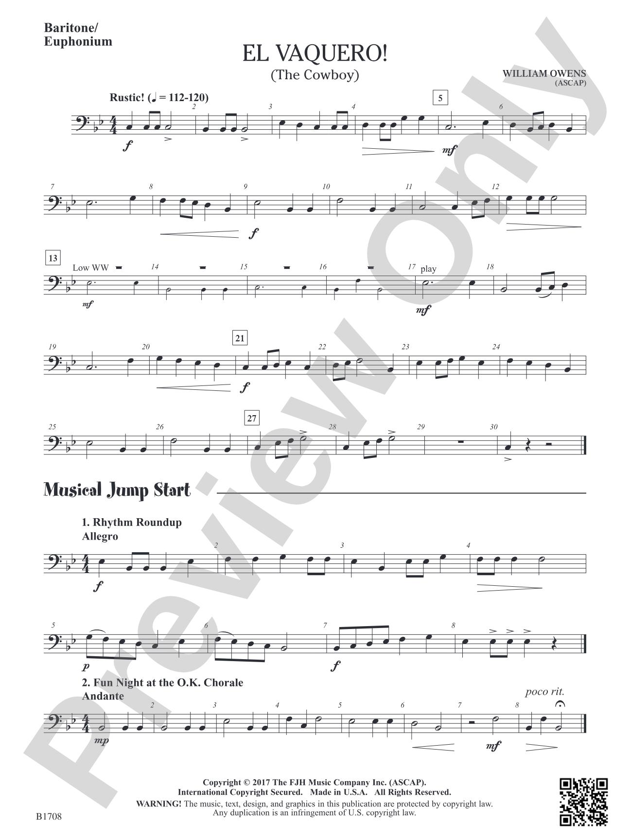 El Vaquero!: Baritone / Euphonium