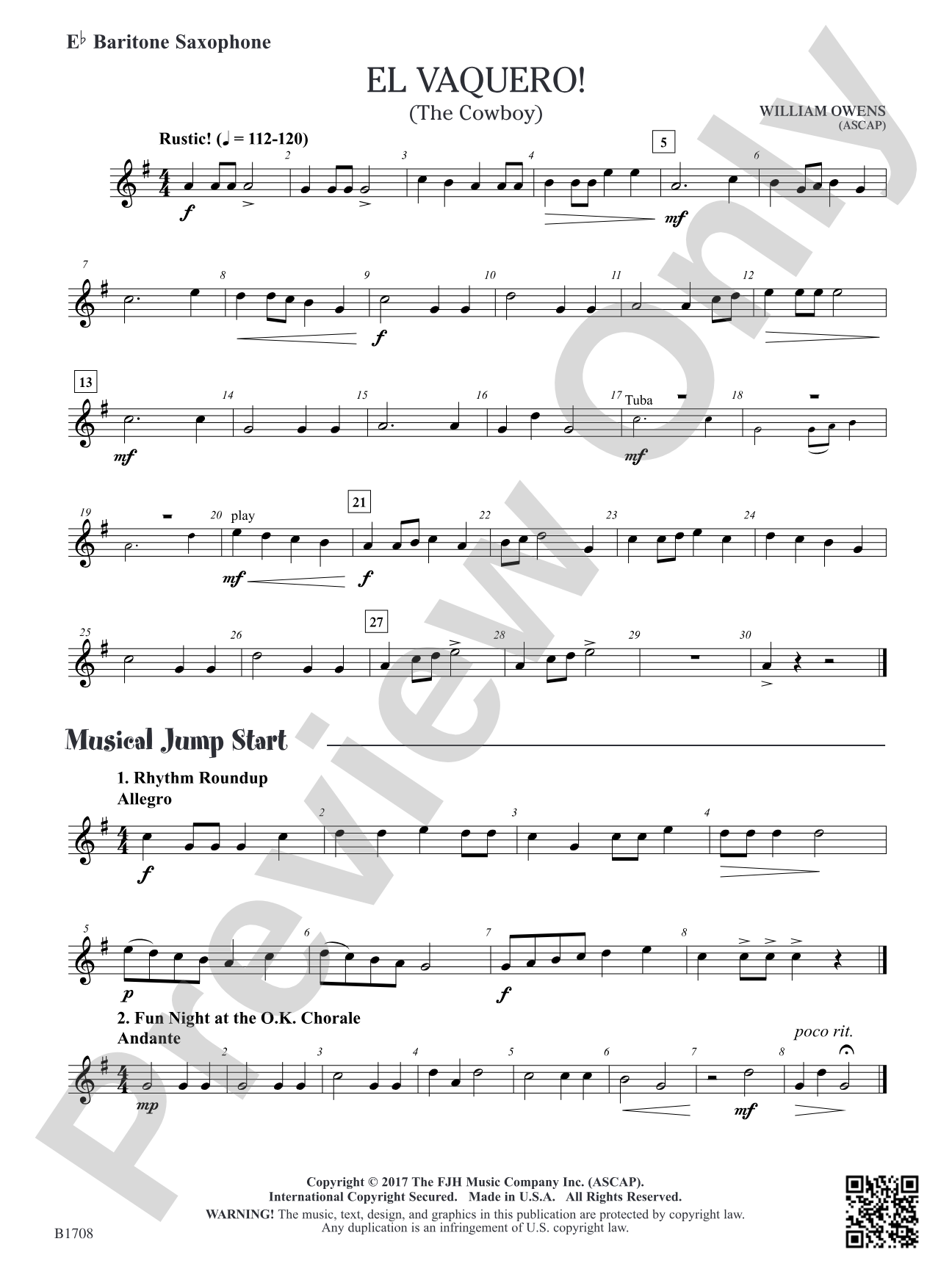 El Vaquero!: E-flat Baritone Saxophone