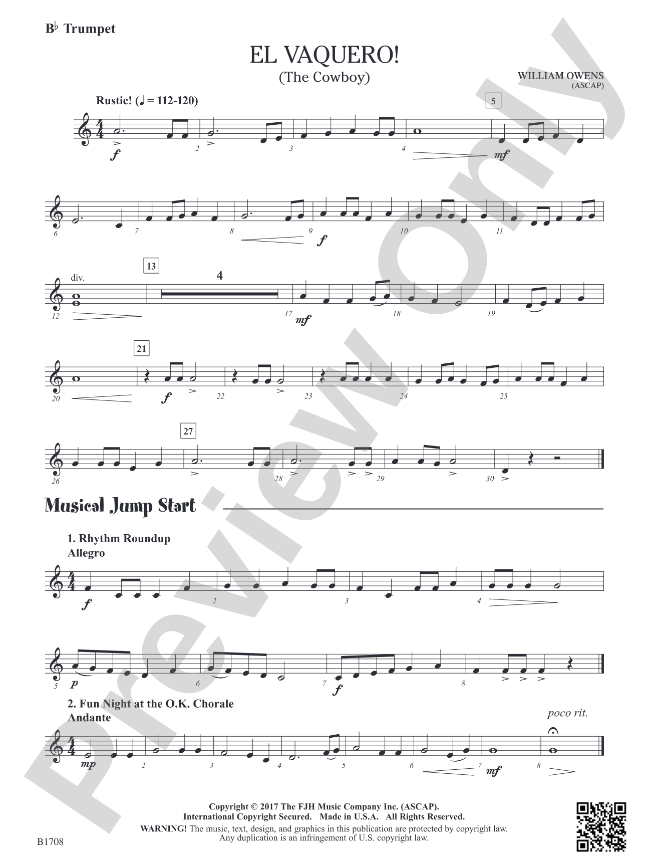 El Vaquero!: B-flat Trumpet