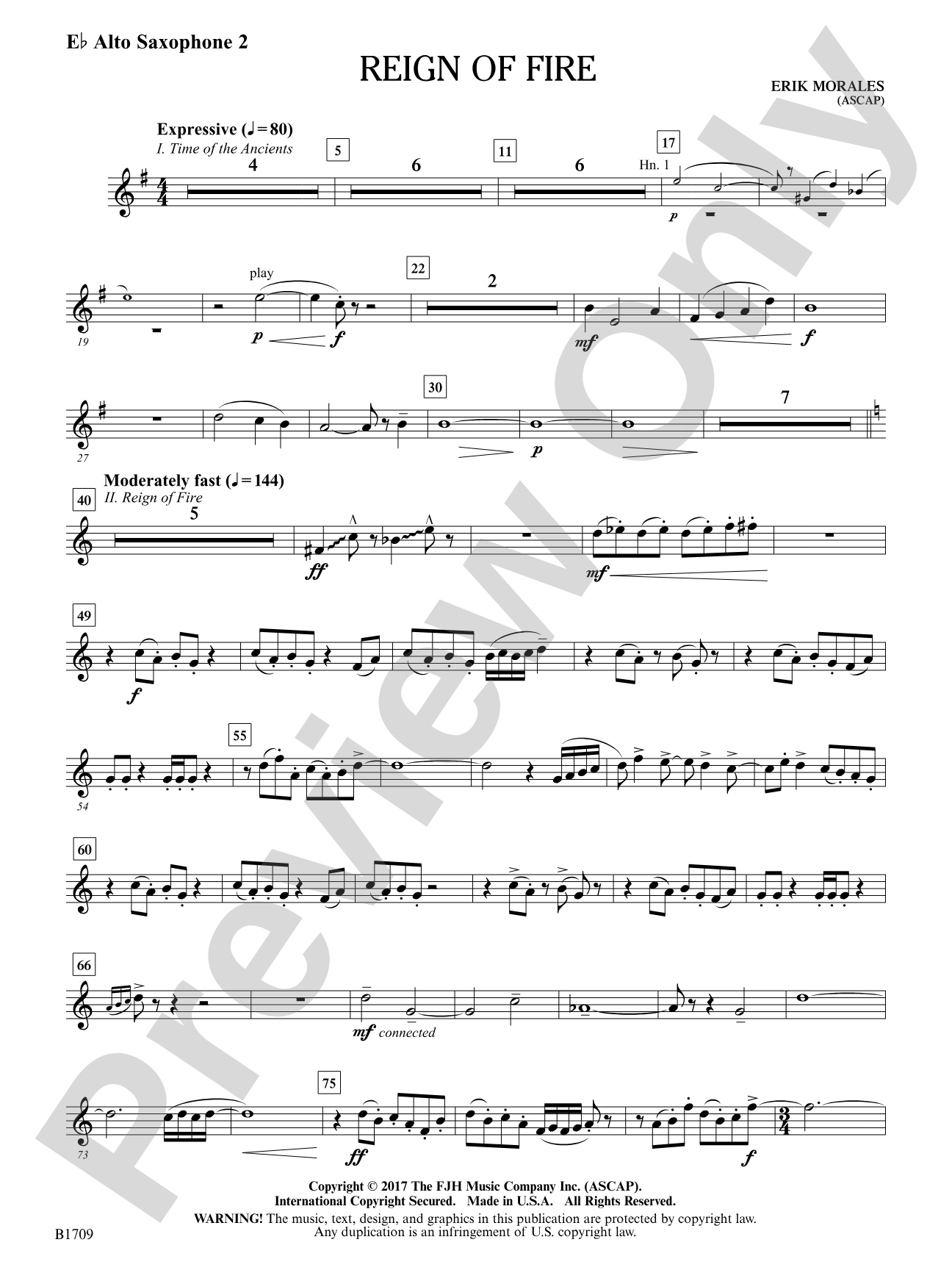 Reign of Fire: E-flat Alto Saxophone 2