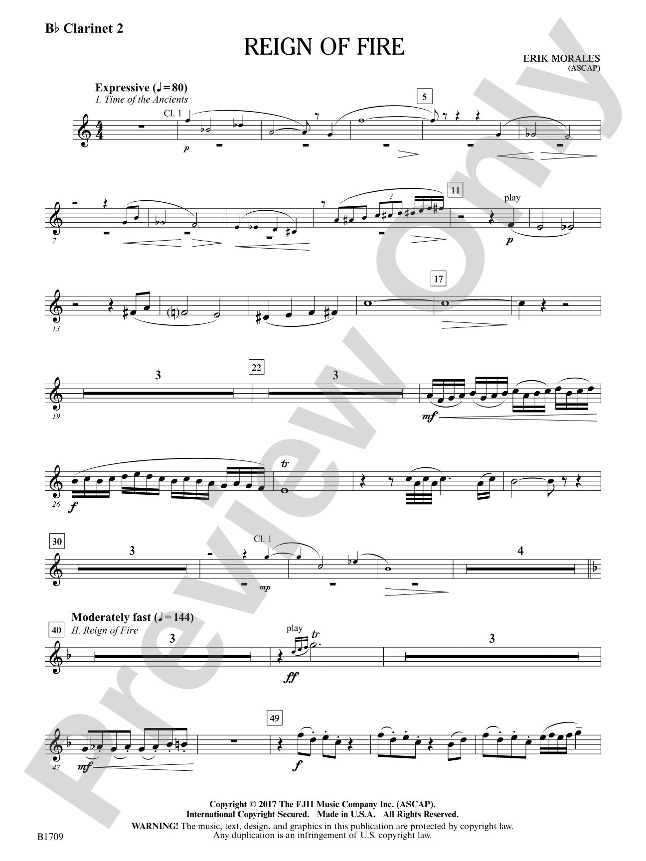 Reign of Fire: B-flat Clarinet 2