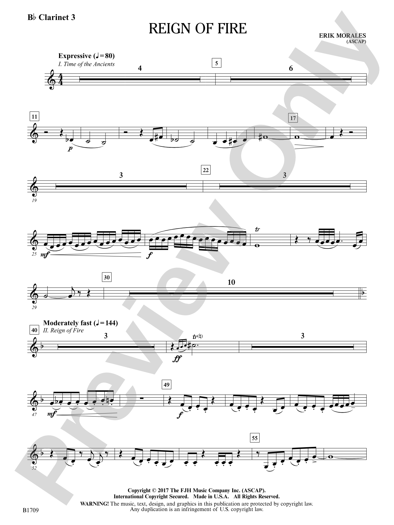 Reign of Fire: B-flat Clarinet 3