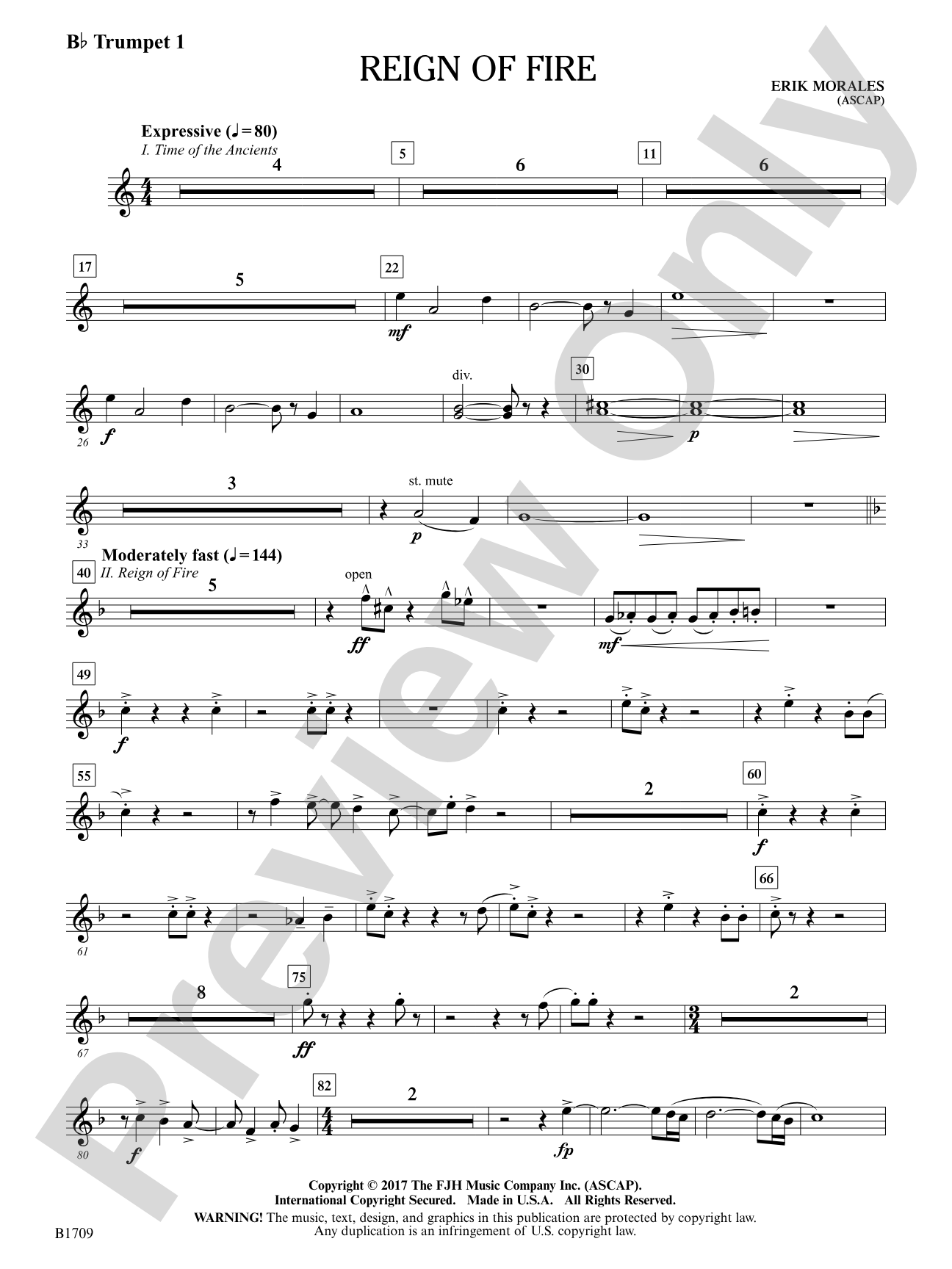 Reign of Fire: B-flat Trumpet 1