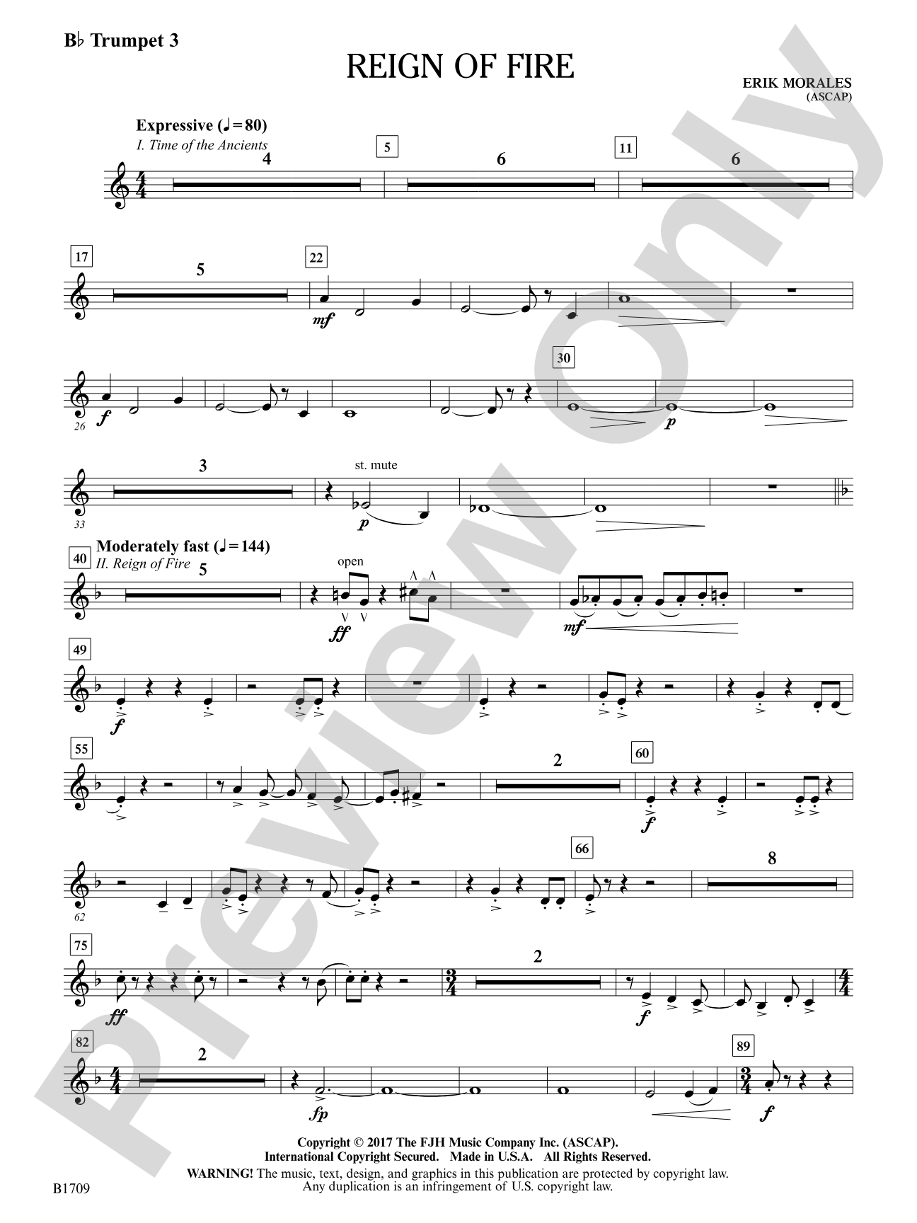 Reign of Fire: B-flat Trumpet 3
