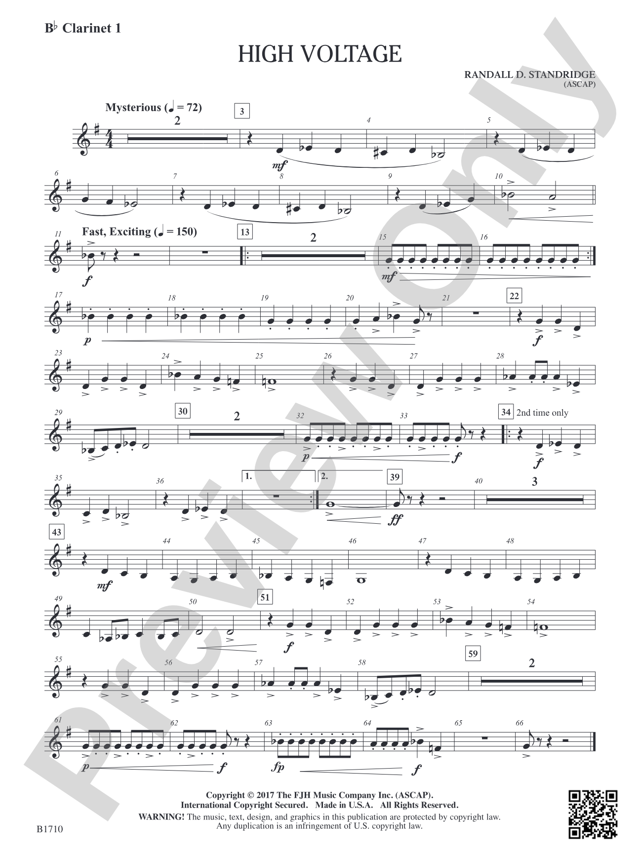 High Voltage: B-flat Clarinet 1