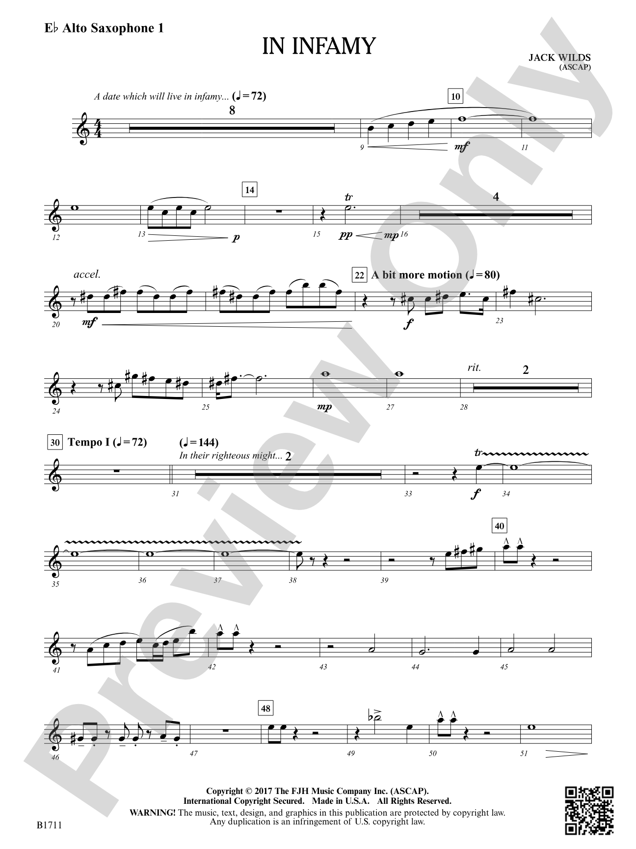 In Infamy: E-flat Alto Saxophone 1