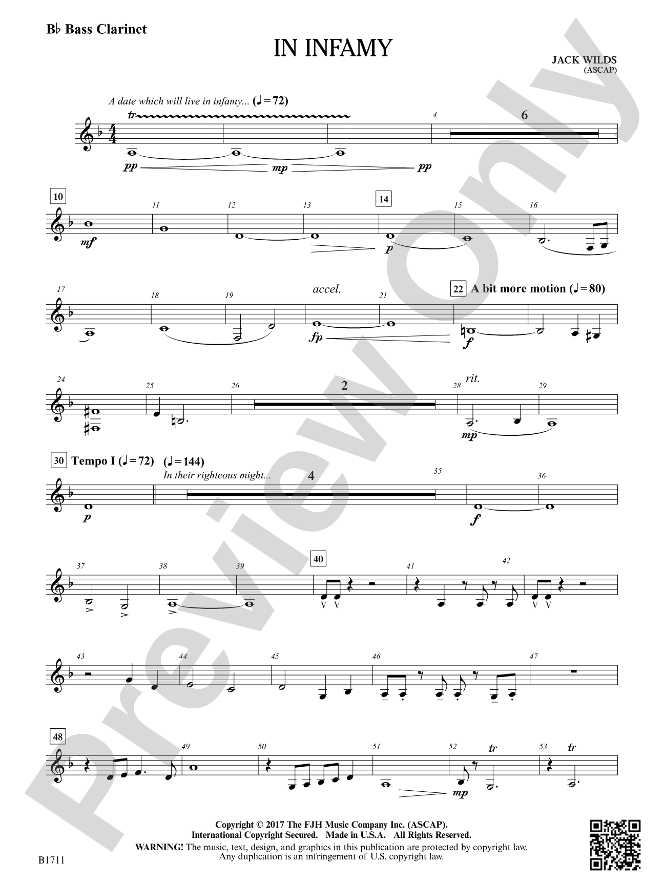 In Infamy: B-flat Bass Clarinet