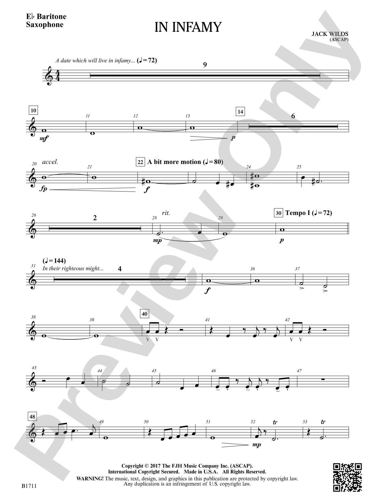 In Infamy: E-flat Baritone Saxophone