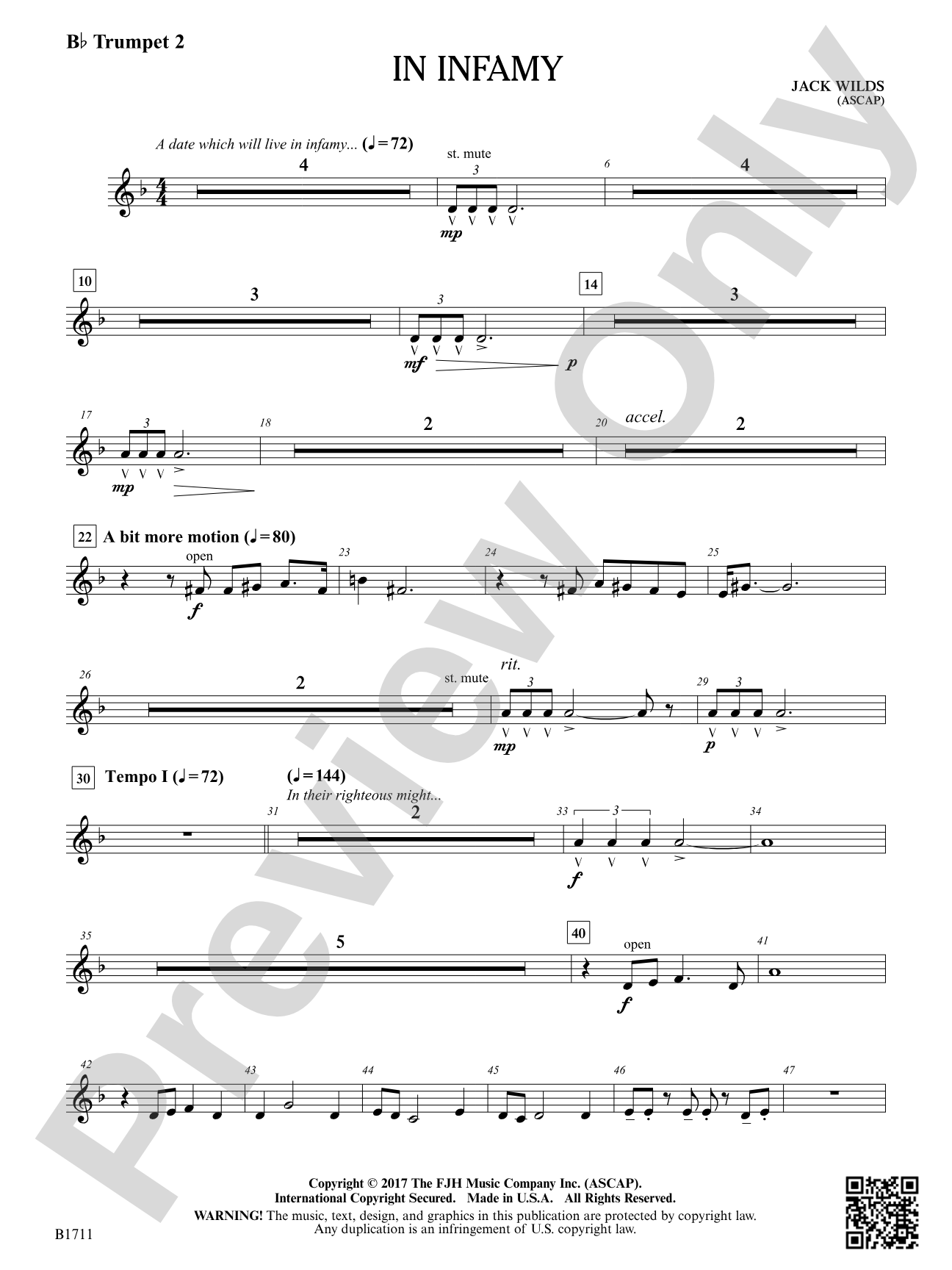 In Infamy: B-flat Trumpet 2